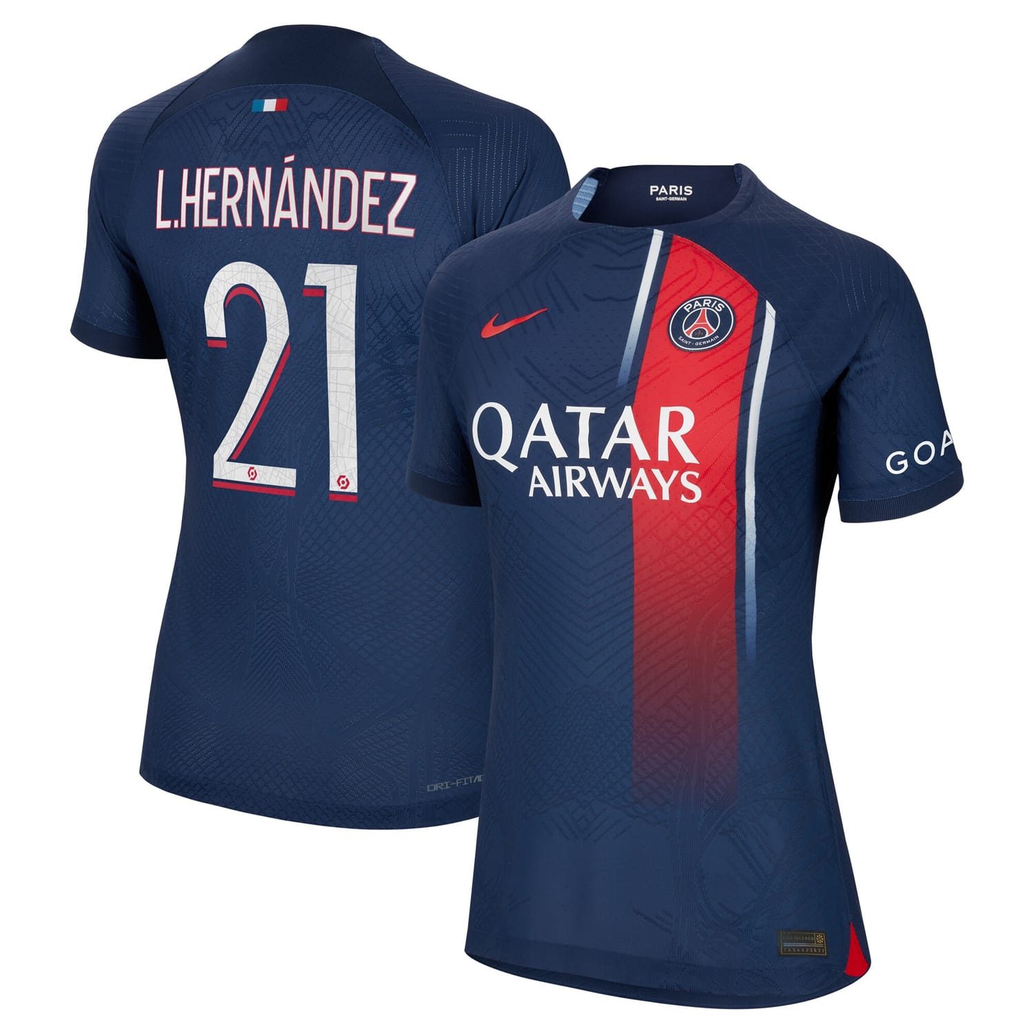 Ligue 1 Paris Saint-Germain Home Authentic Jersey Shirt 2023-24 player Lucas Hernández 21 printing for Women