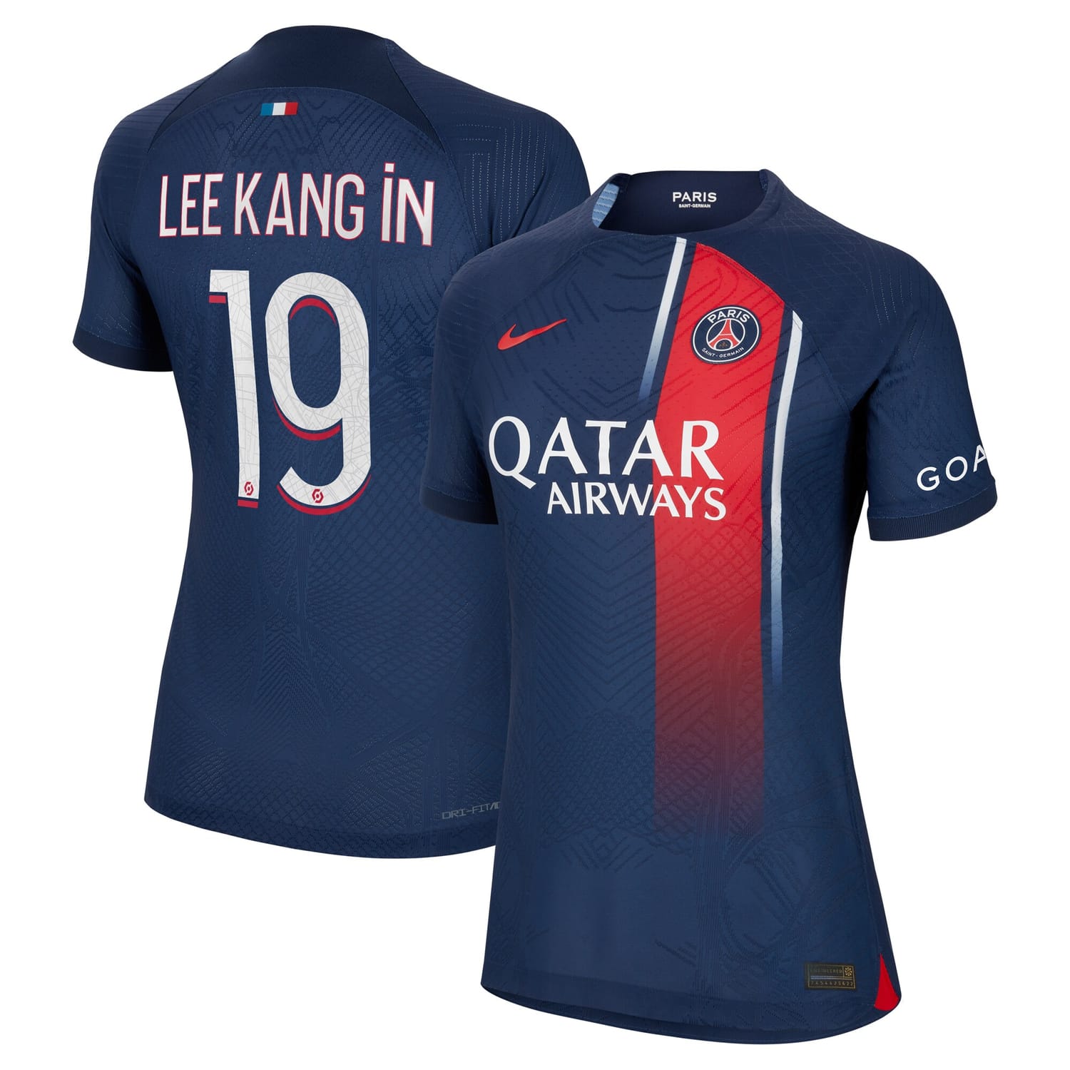 Ligue 1 Paris Saint-Germain Home Authentic Jersey Shirt 2023-24 player Lee Kang In 19 printing for Women