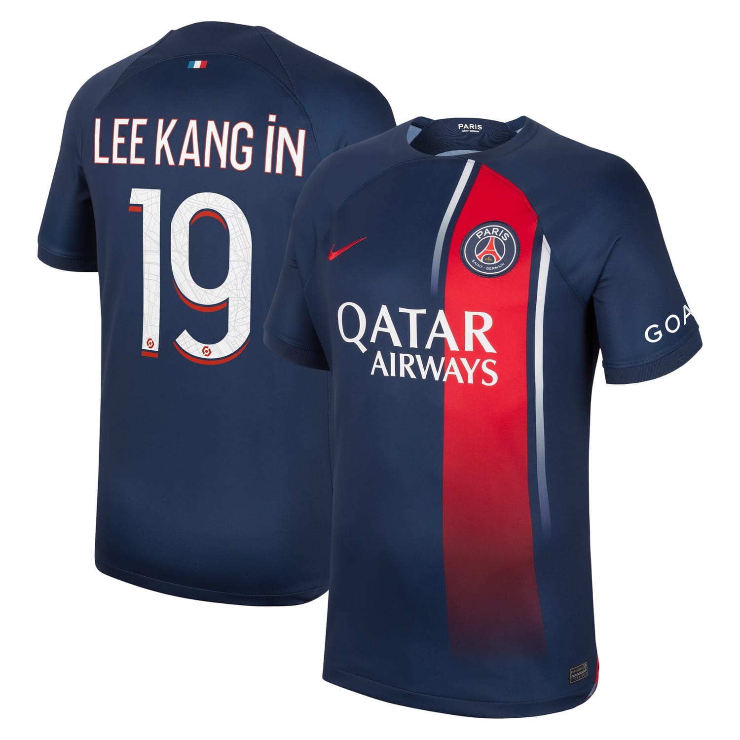 Ligue 1 Paris Saint-Germain Home Jersey Shirt Navy 2023-24 player Lee Kang In printing for Men