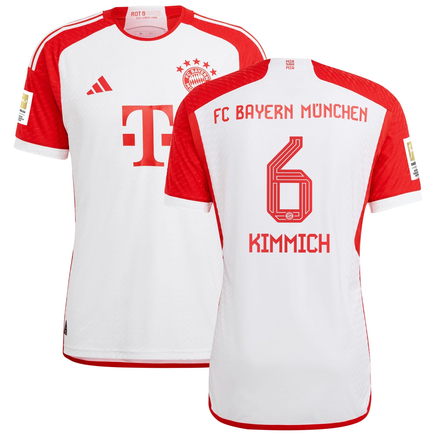 Bundesliga Bayern Munich Home Authentic Jersey Shirt White 2023-24 player Joshua Kimmich printing for Men