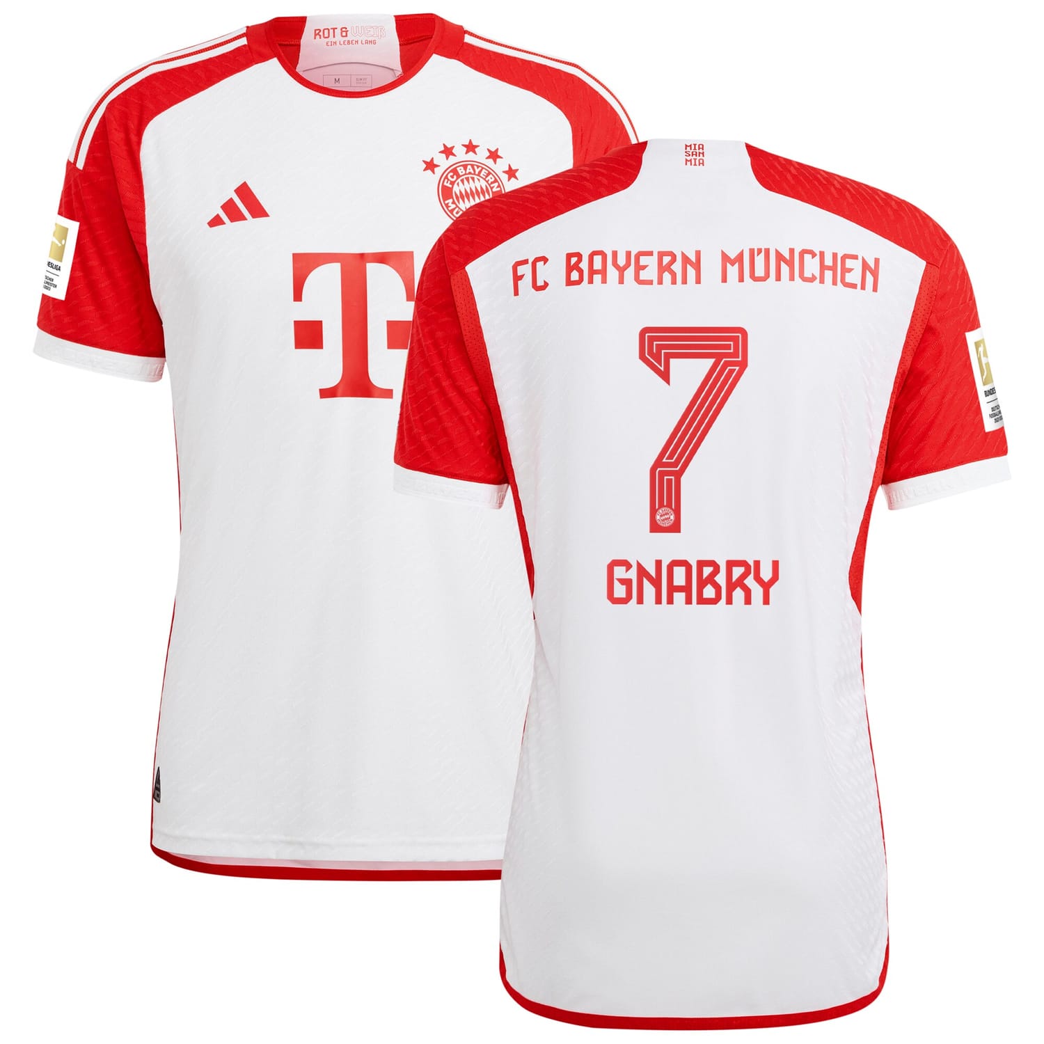 Bundesliga Bayern Munich Home Authentic Jersey Shirt White 2023-24 player Serge Gnabry printing for Men