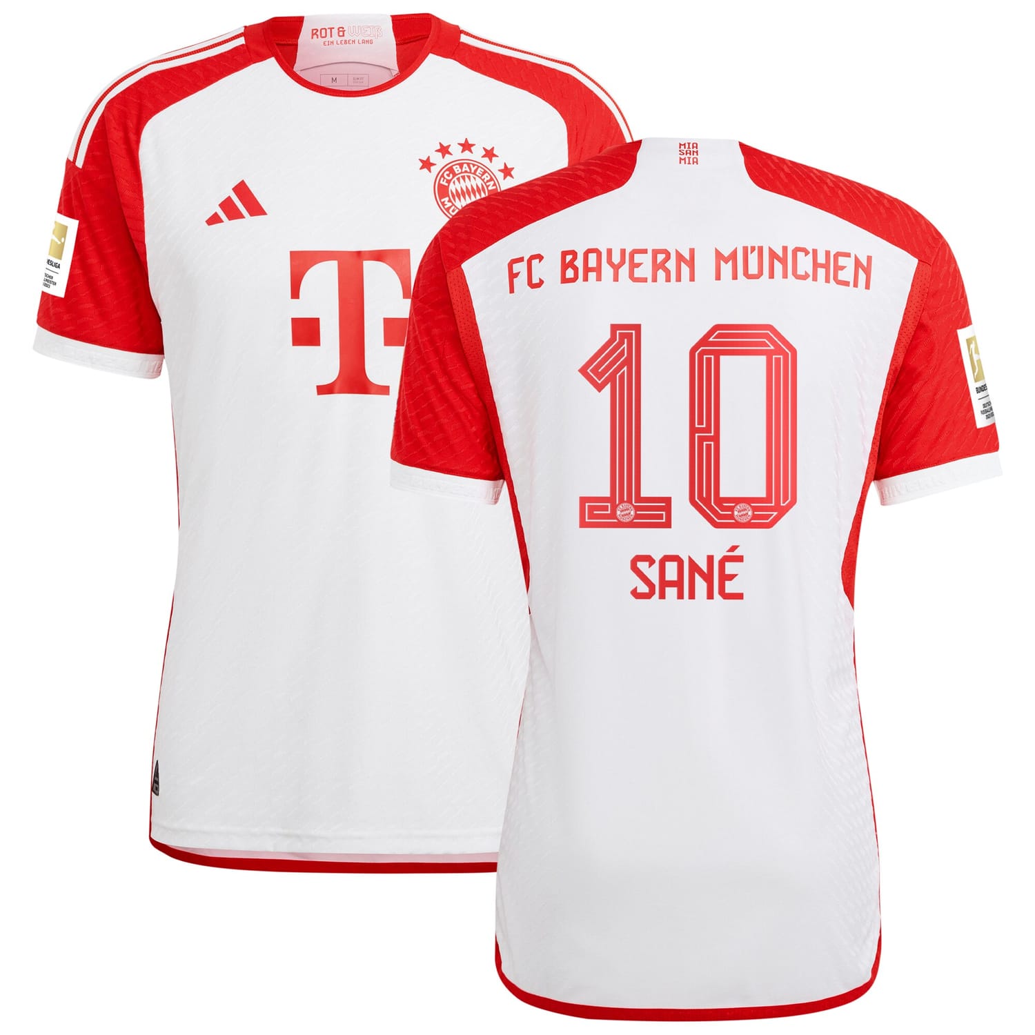 Bundesliga Bayern Munich Home Authentic Jersey Shirt White 2023-24 player Leroy Sané printing for Men