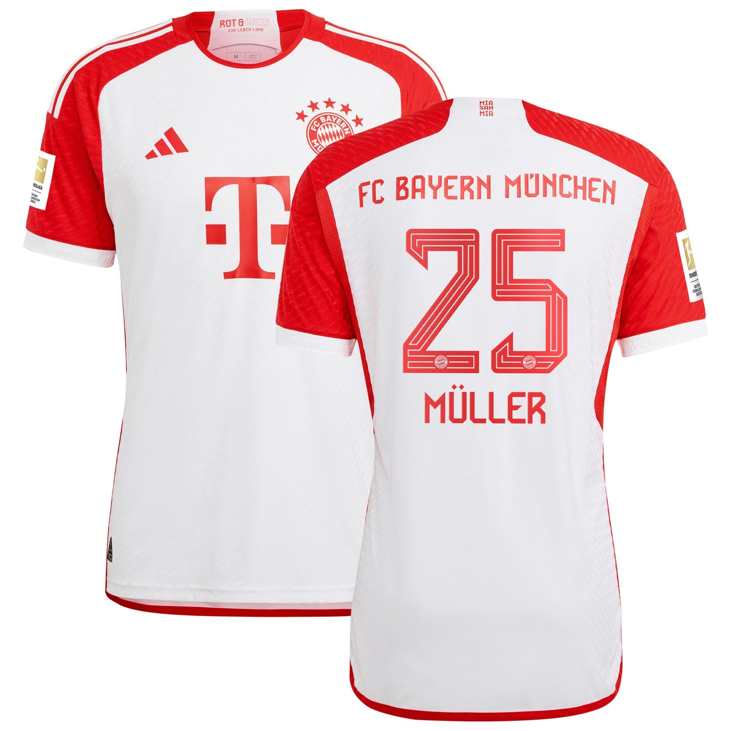 Bundesliga Bayern Munich Home Authentic Jersey Shirt White 2023-24 player Thomas Müller printing for Men