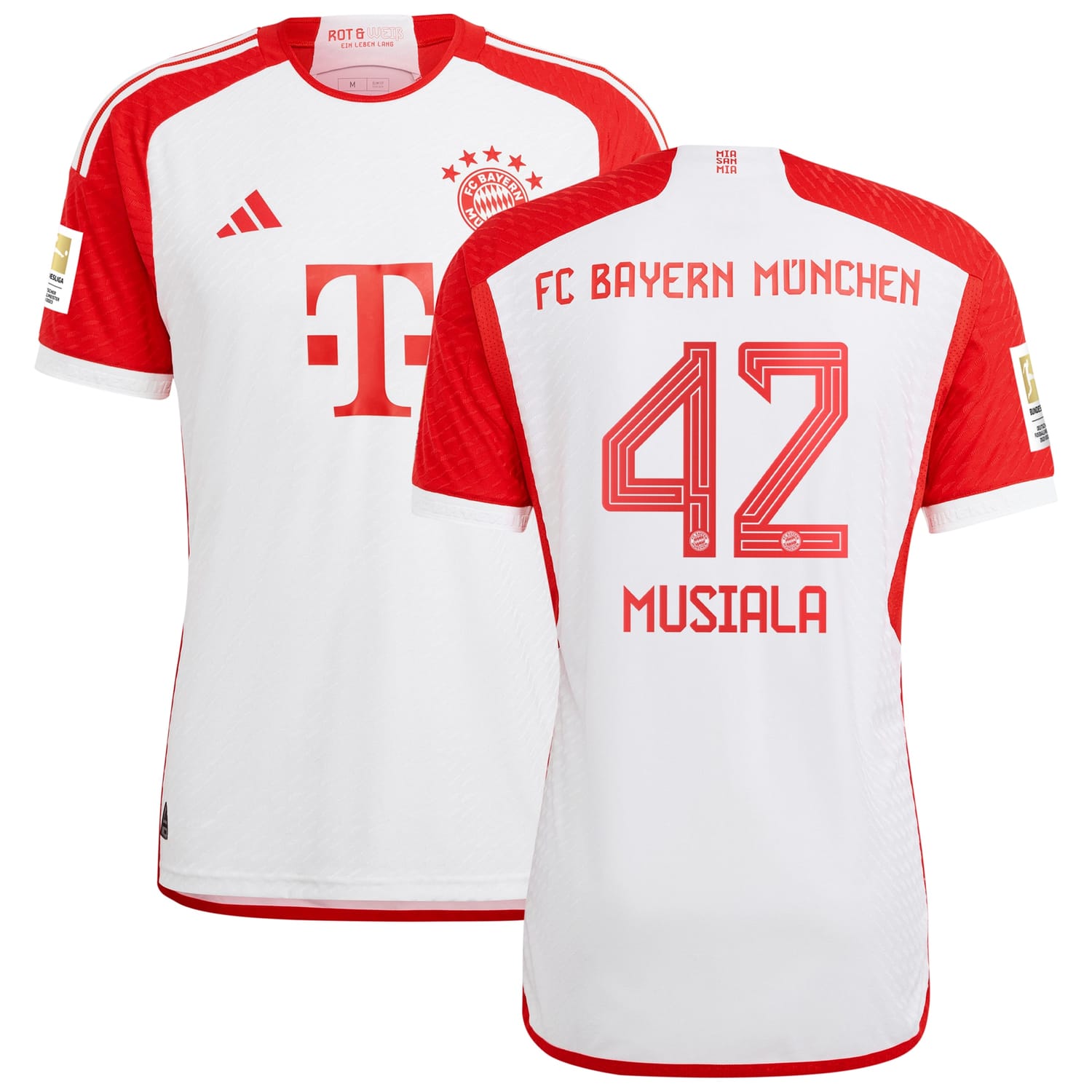 Bundesliga Bayern Munich Home Authentic Jersey Shirt White 2023-24 player Jamal Musiala printing for Men