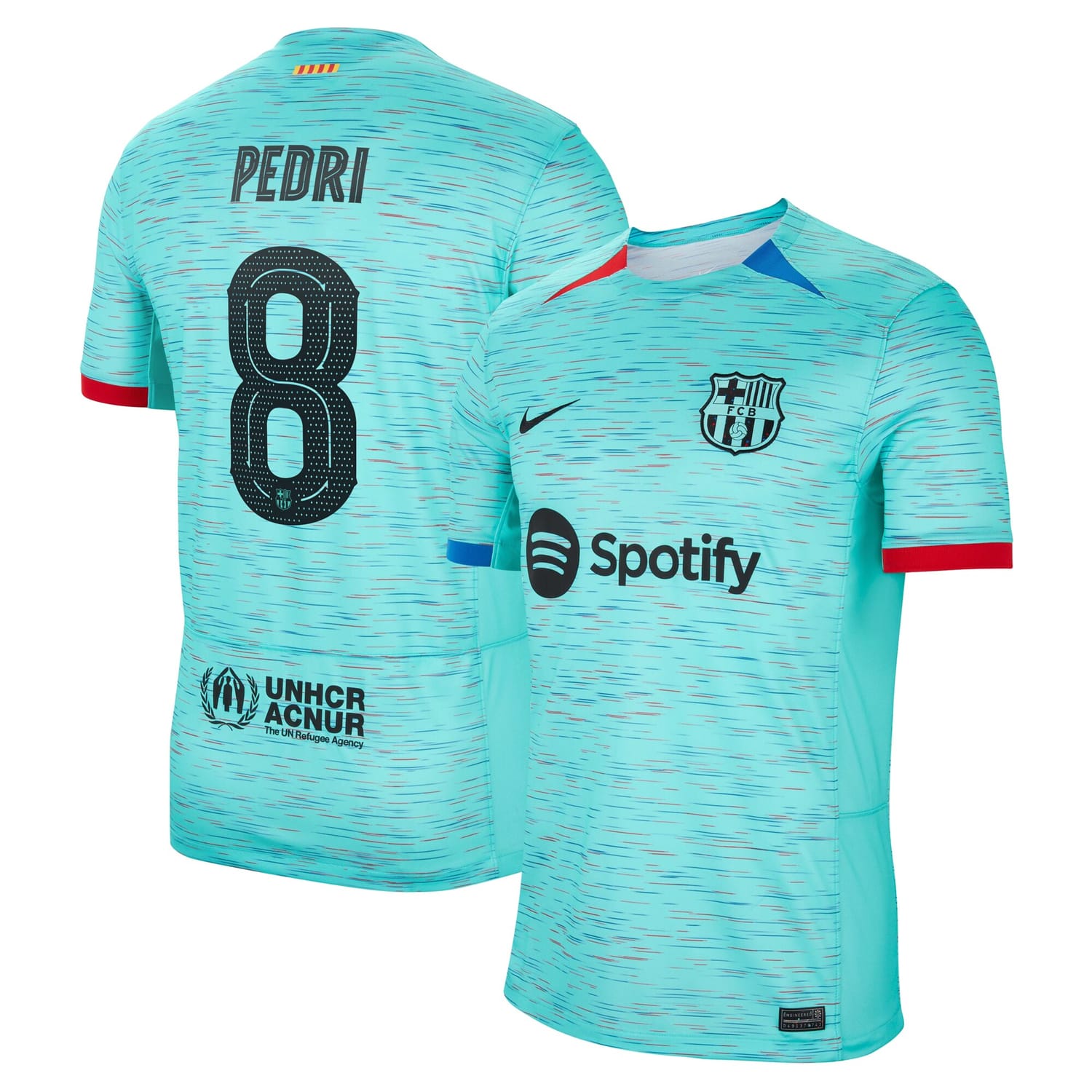 La Liga Barcelona Third Jersey Shirt Aqua 2023-24 player Pedri printing for Men