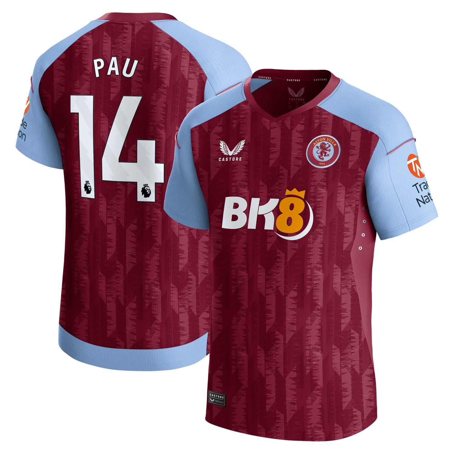Premier League Aston Villa Home Pro Jersey Shirt 2023-24 player Pau Torres printing for Men