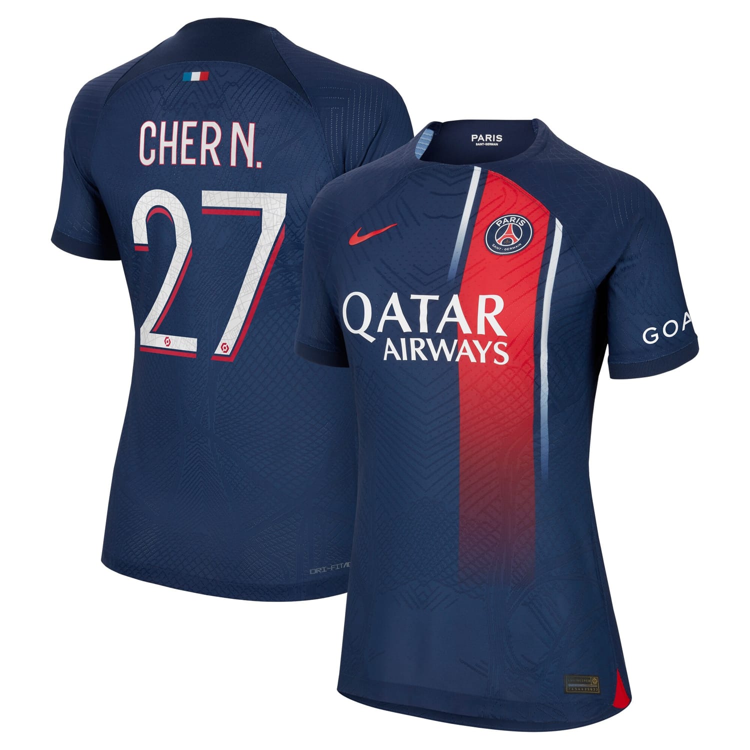 Ligue 1 Paris Saint-Germain Home Authentic Jersey Shirt 2023-24 player Cher N. 27 printing for Women