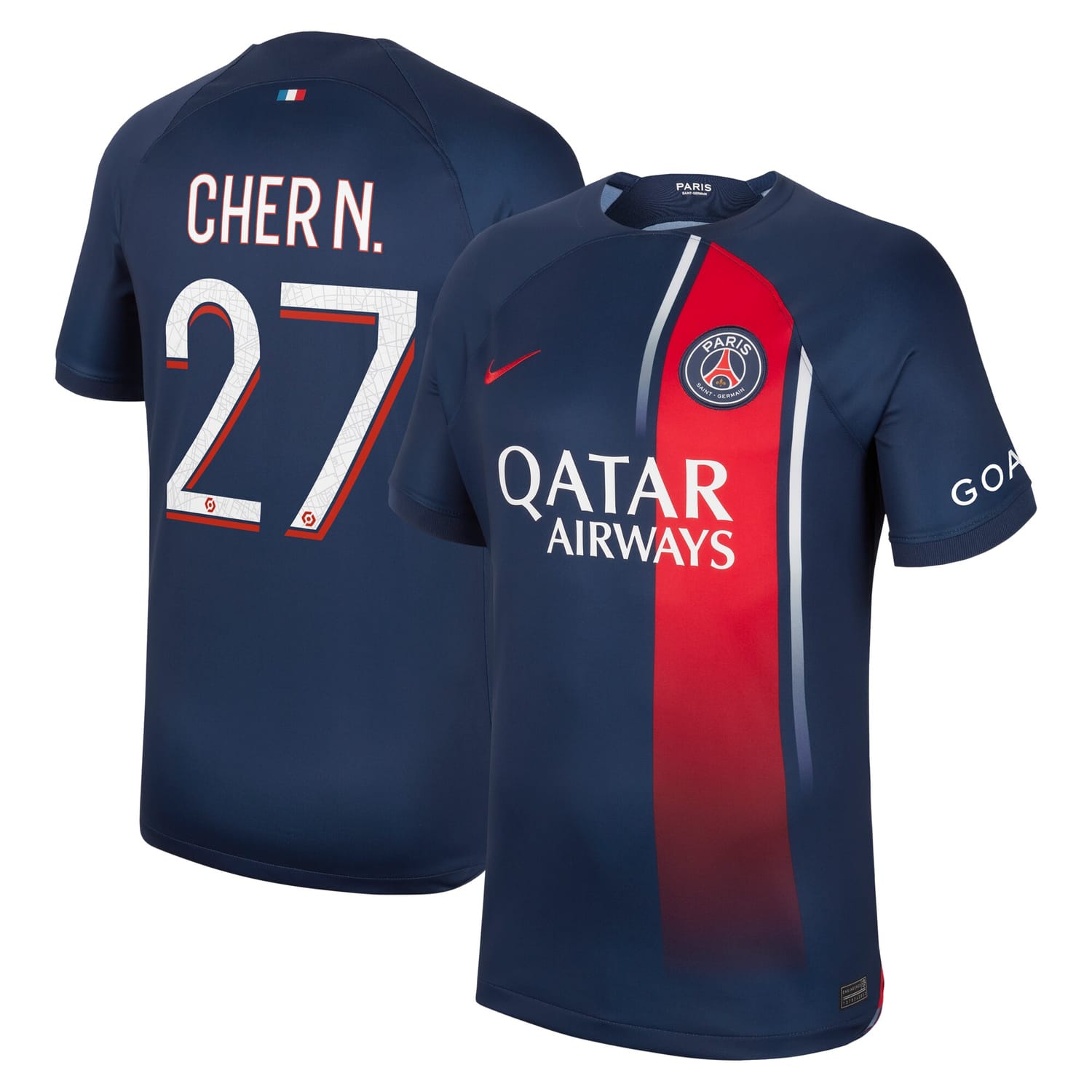 Ligue 1 Paris Saint-Germain Home Jersey Shirt 2023-24 player Cher N. 27 printing for Men