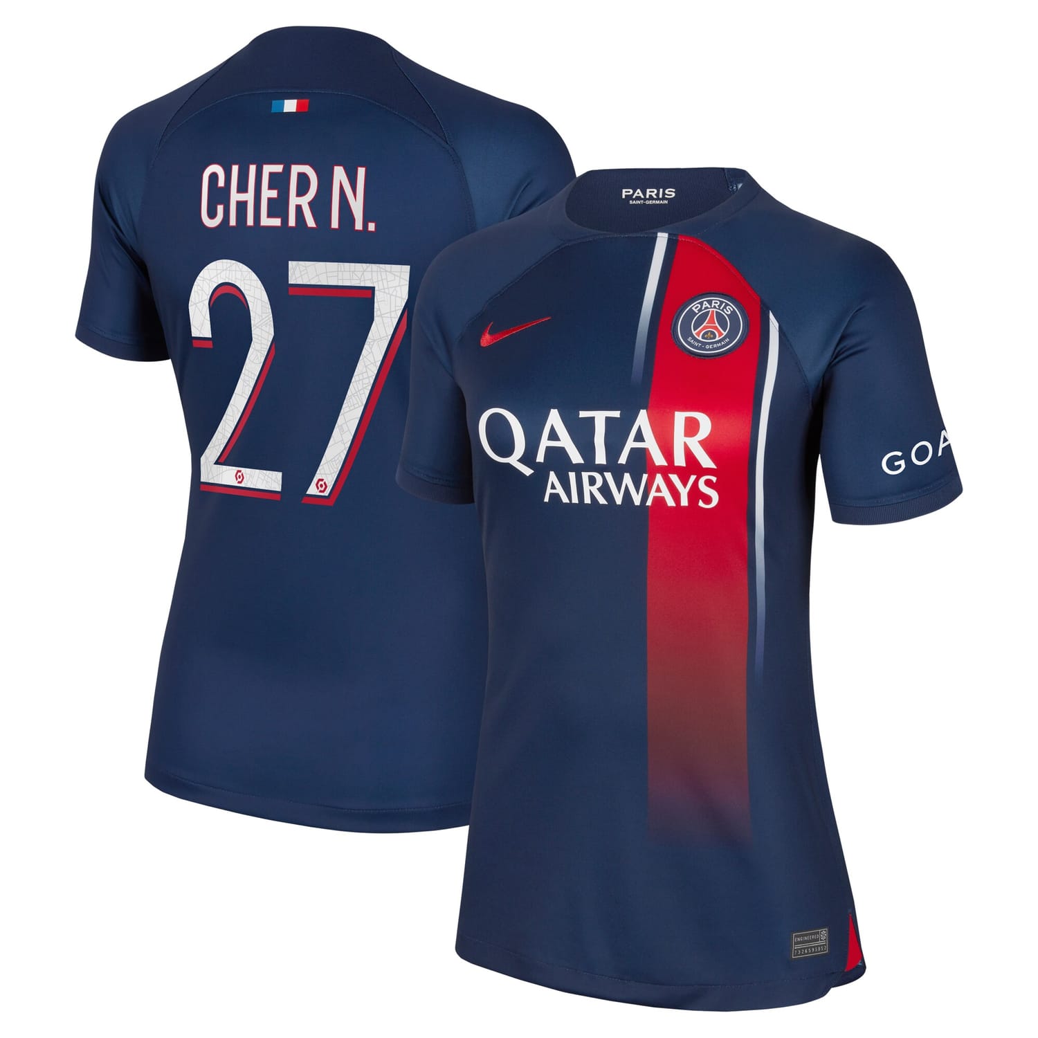 Ligue 1 Paris Saint-Germain Home Jersey Shirt 2023-24 player Cher N. 27 printing for Women