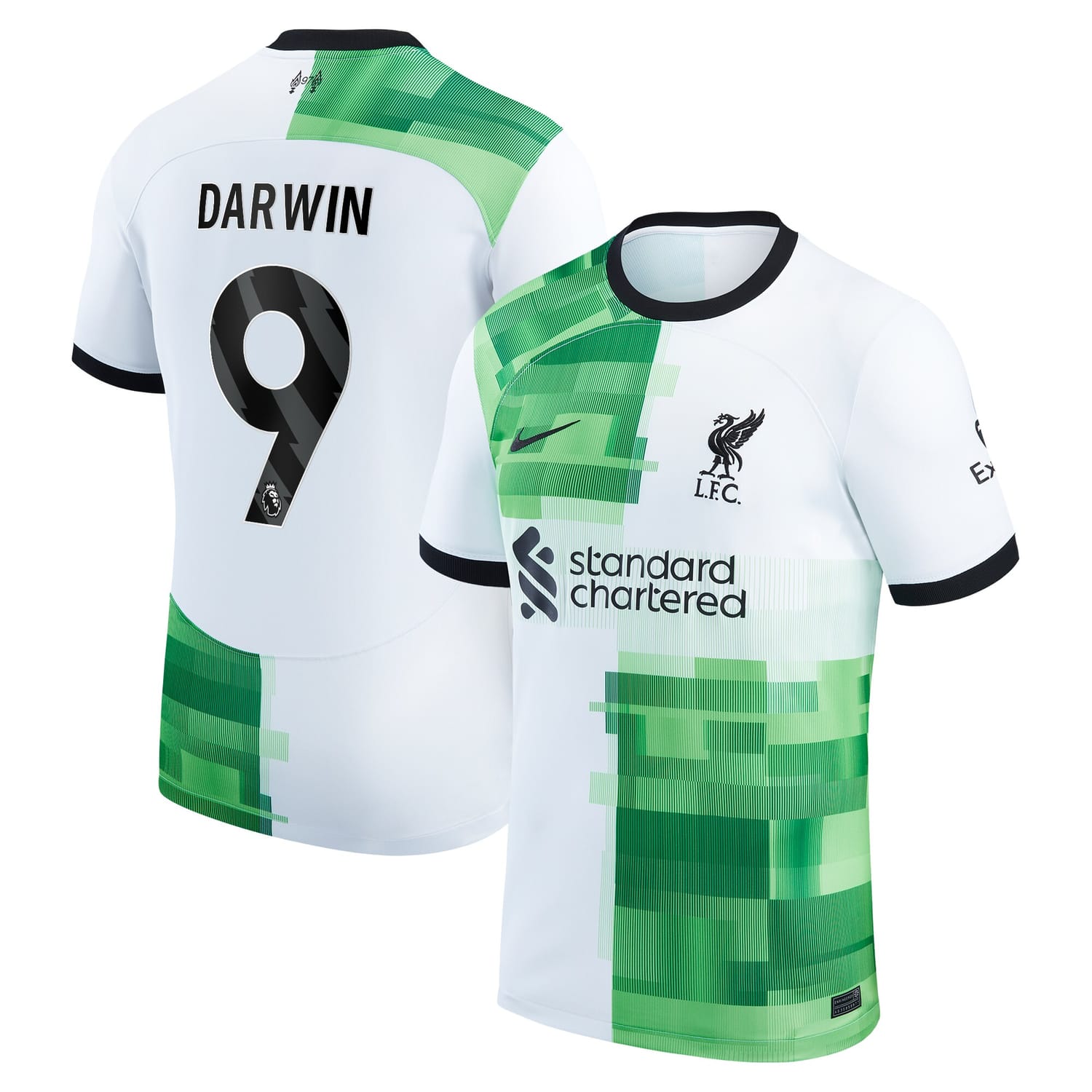 Premier League Liverpool Away Jersey Shirt White 2023-24 player Darwin Núñez printing for Men