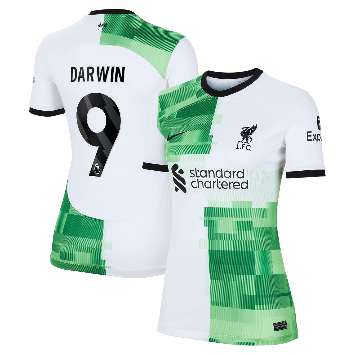 Premier League Liverpool Away Jersey Shirt White 2023-24 player Darwin Núñez printing for Women