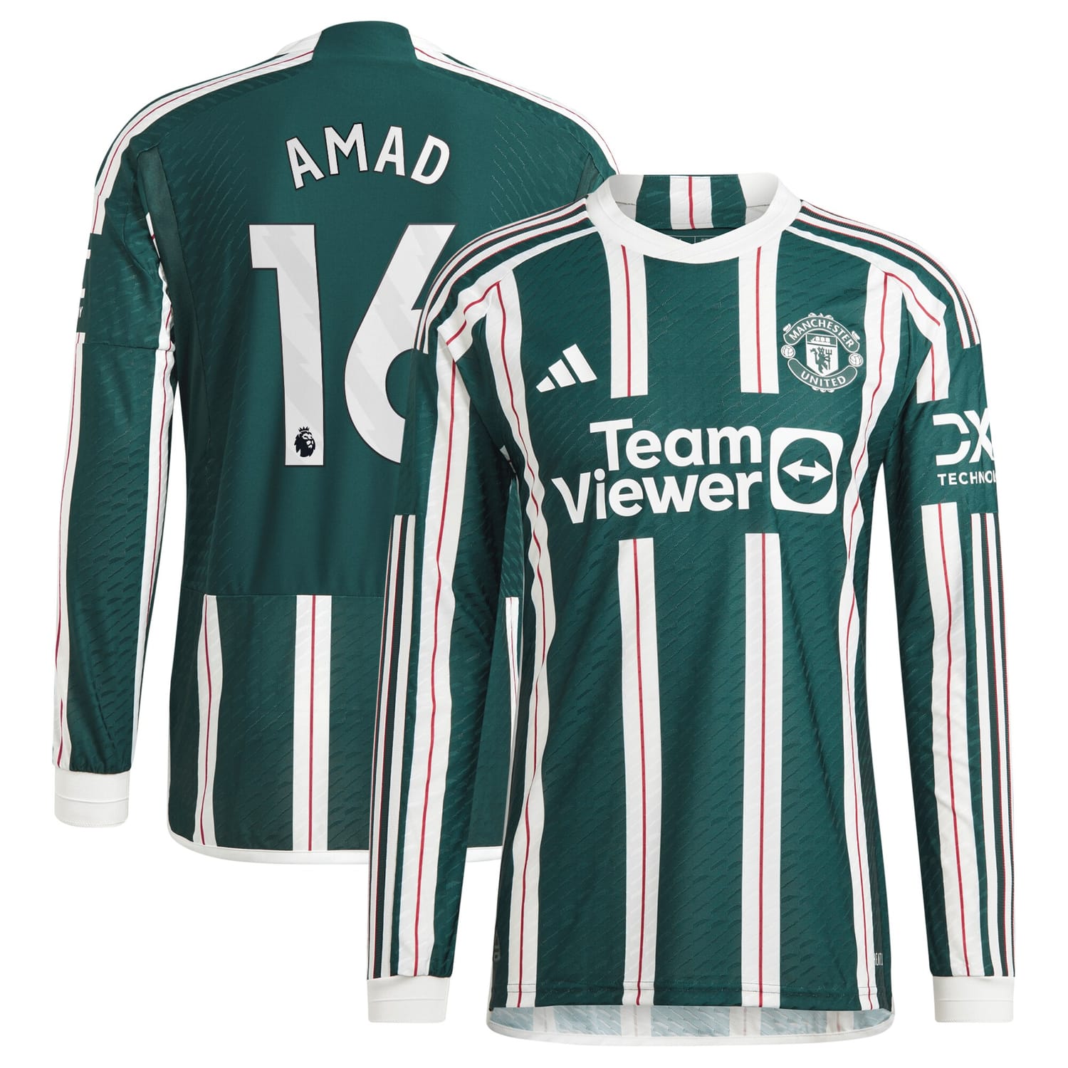 Premier League Manchester United Away Authentic Jersey Shirt Long Sleeve 2023-24 player Amad Diallo printing for Men