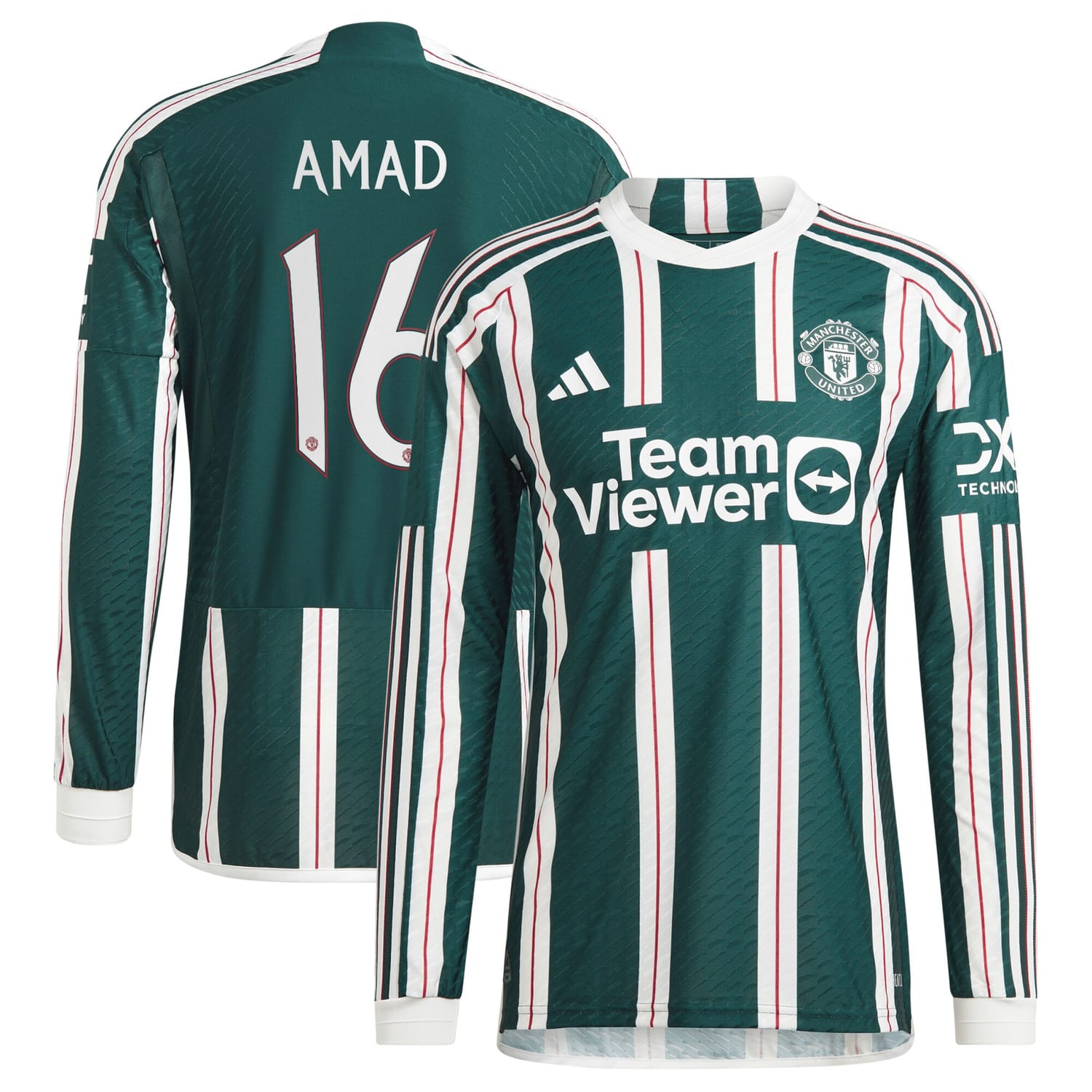 Premier League Manchester United Away Cup Authentic Jersey Shirt Long Sleeve 2023-24 player Amad Diallo 16 printing for Men