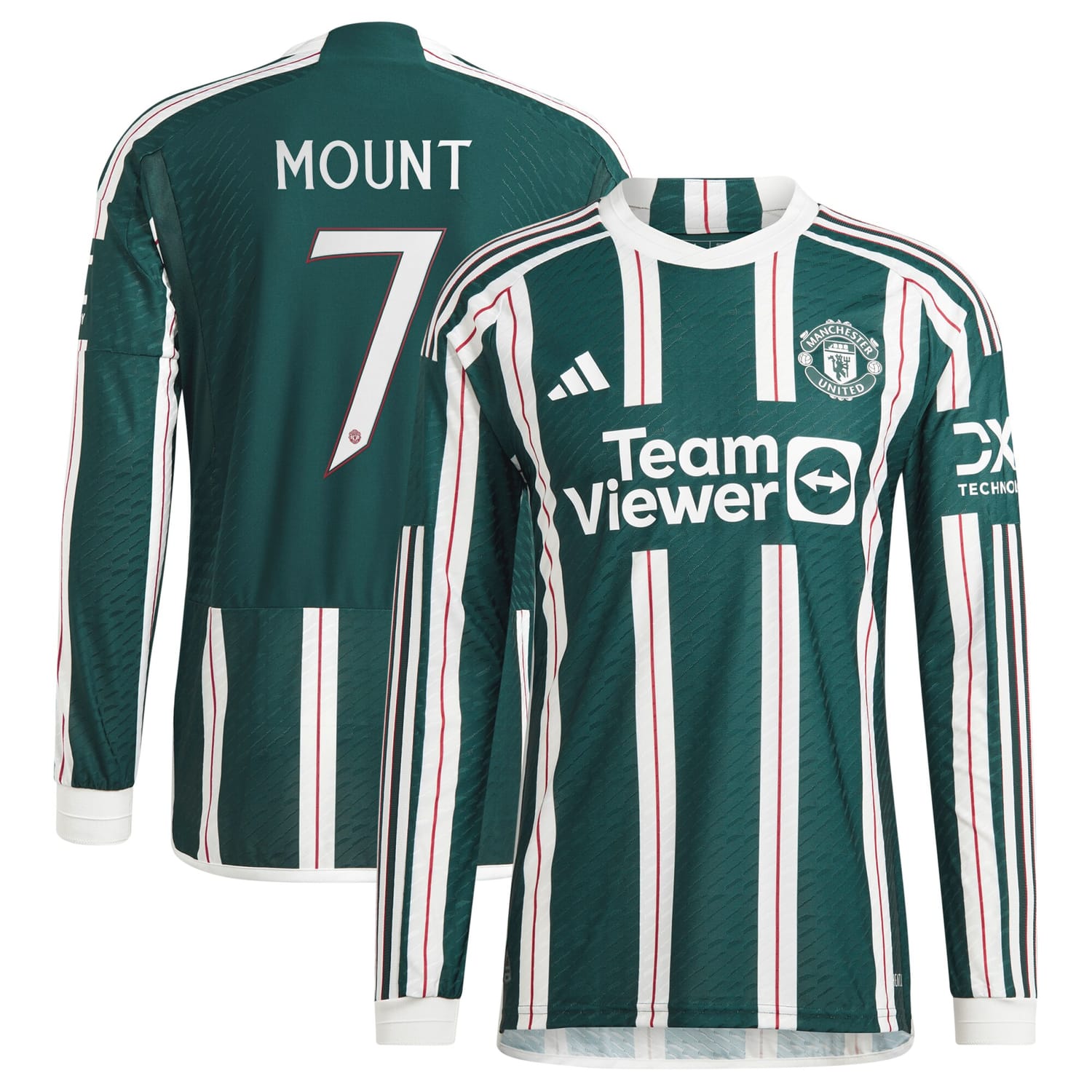 Premier League Manchester United Away Cup Authentic Jersey Shirt Long Sleeve 2023-24 player Mason Mount 8 printing for Men