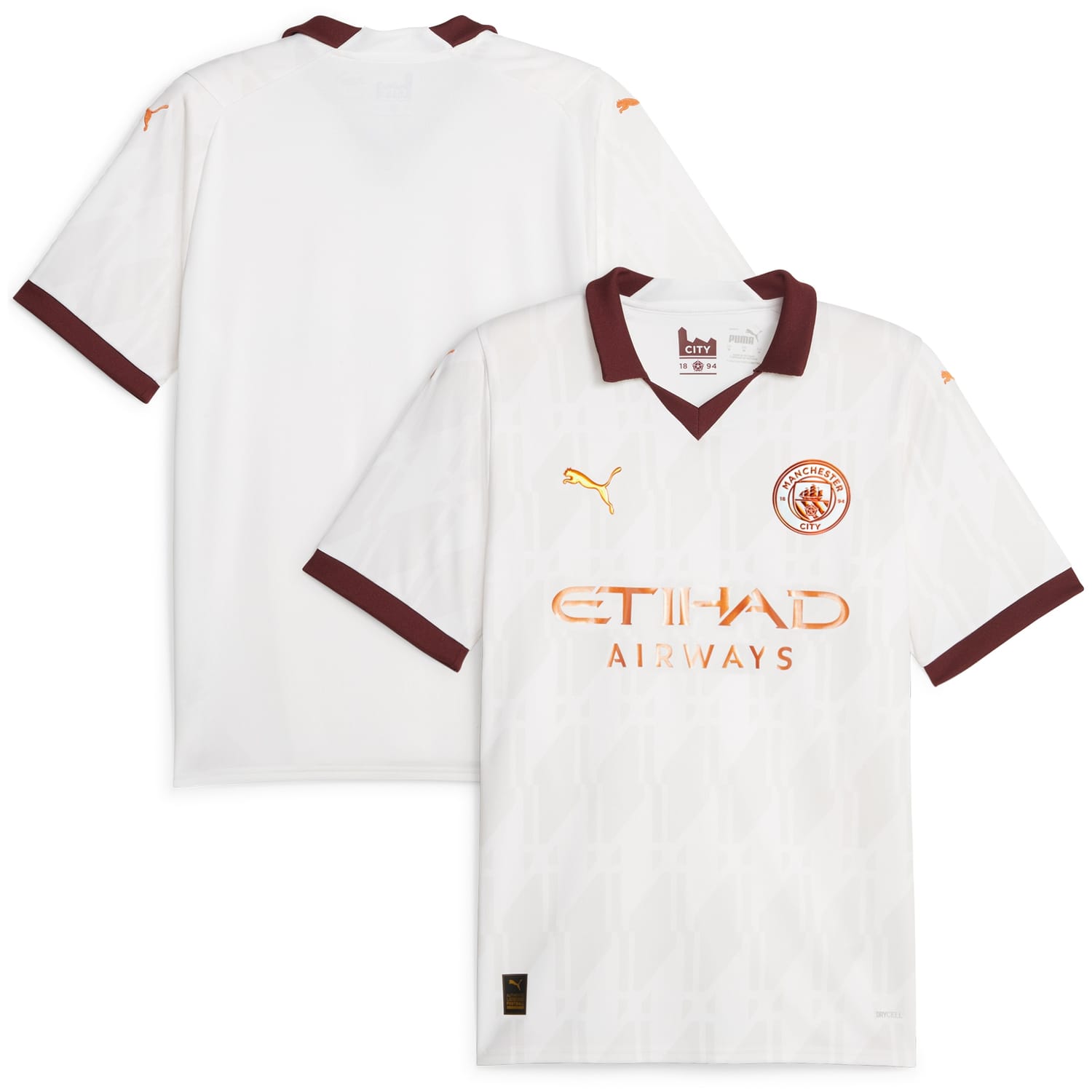 Premier League Manchester City Away Jersey Shirt White 2023-24 for Men