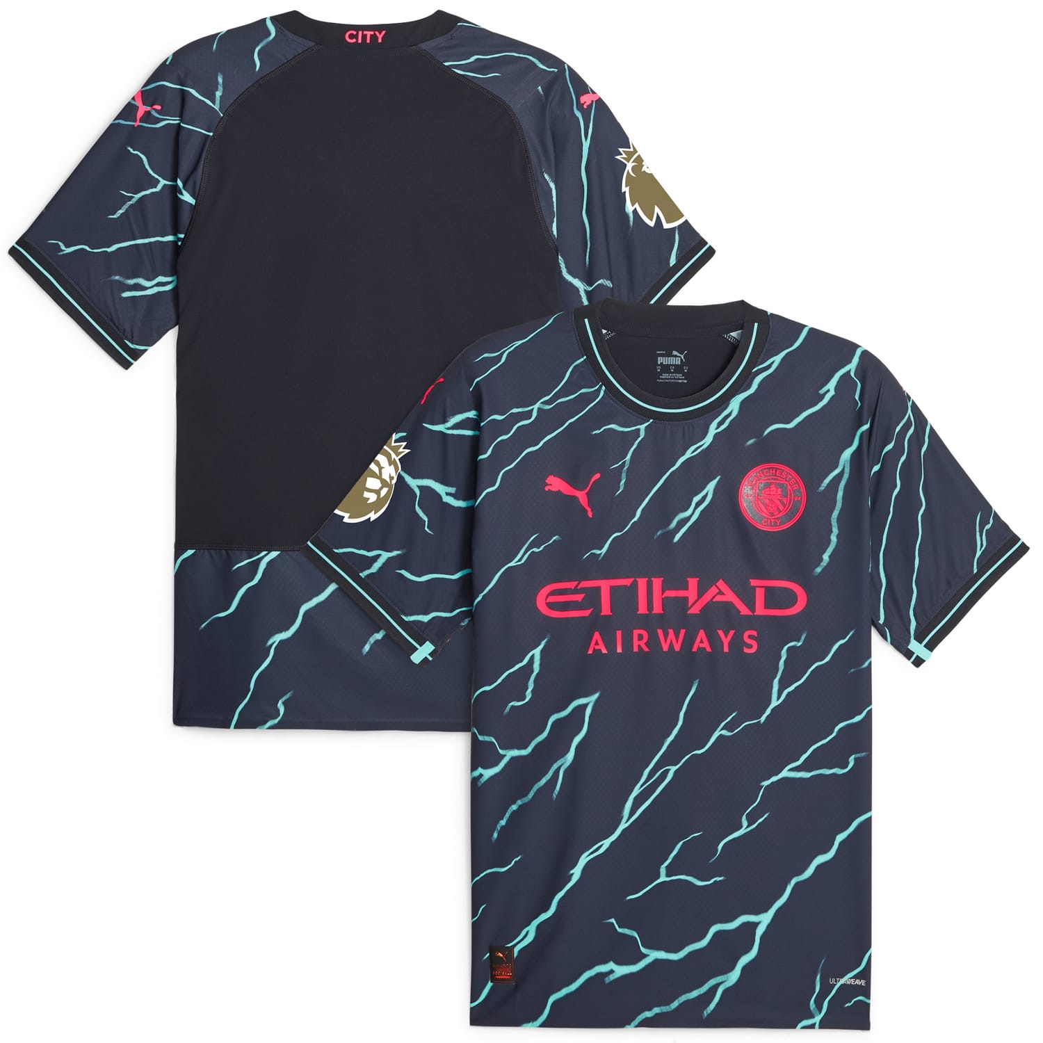 Premier League Manchester City Third Authentic Jersey Shirt Navy 2023-24 for Men