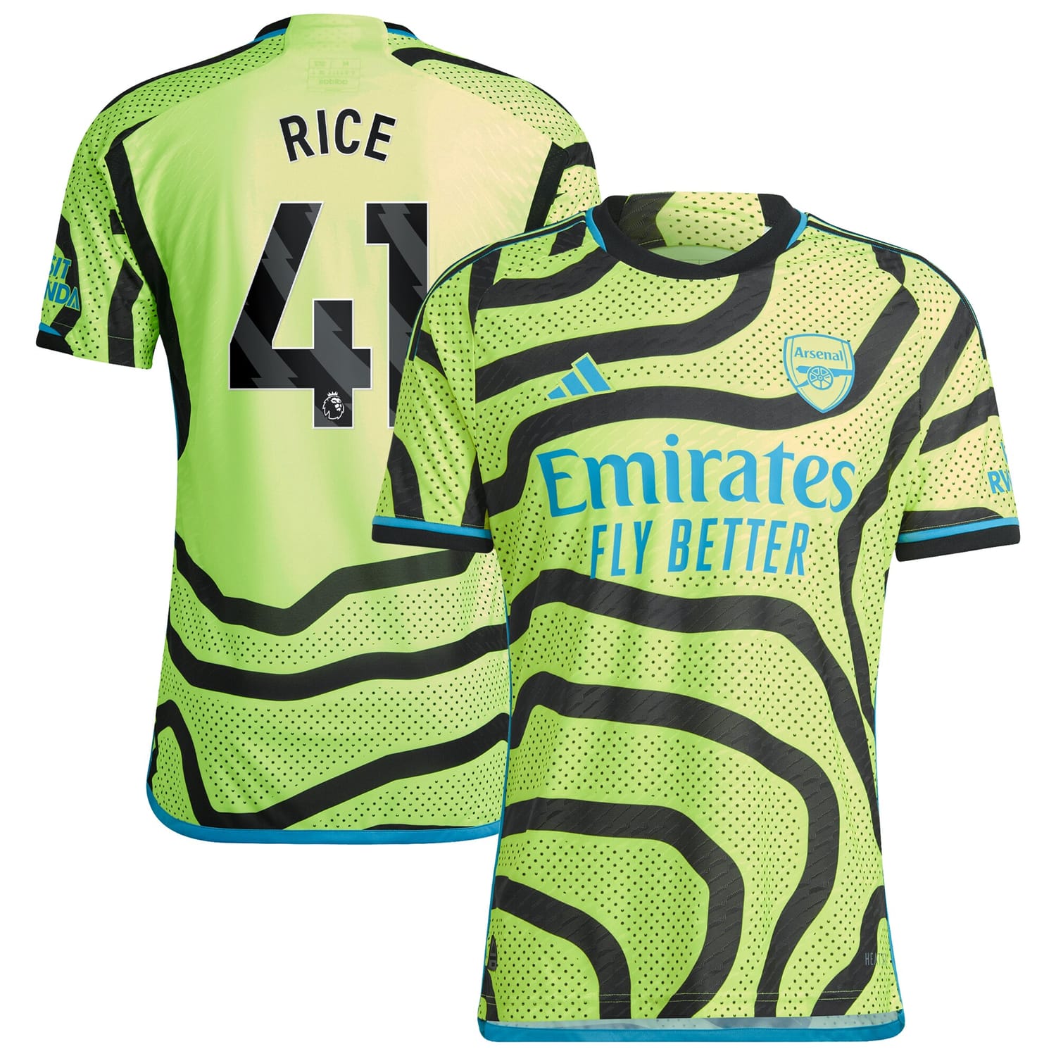 Premier League Arsenal Away Authentic Jersey Shirt 2023-24 player Rice 41 printing for Men