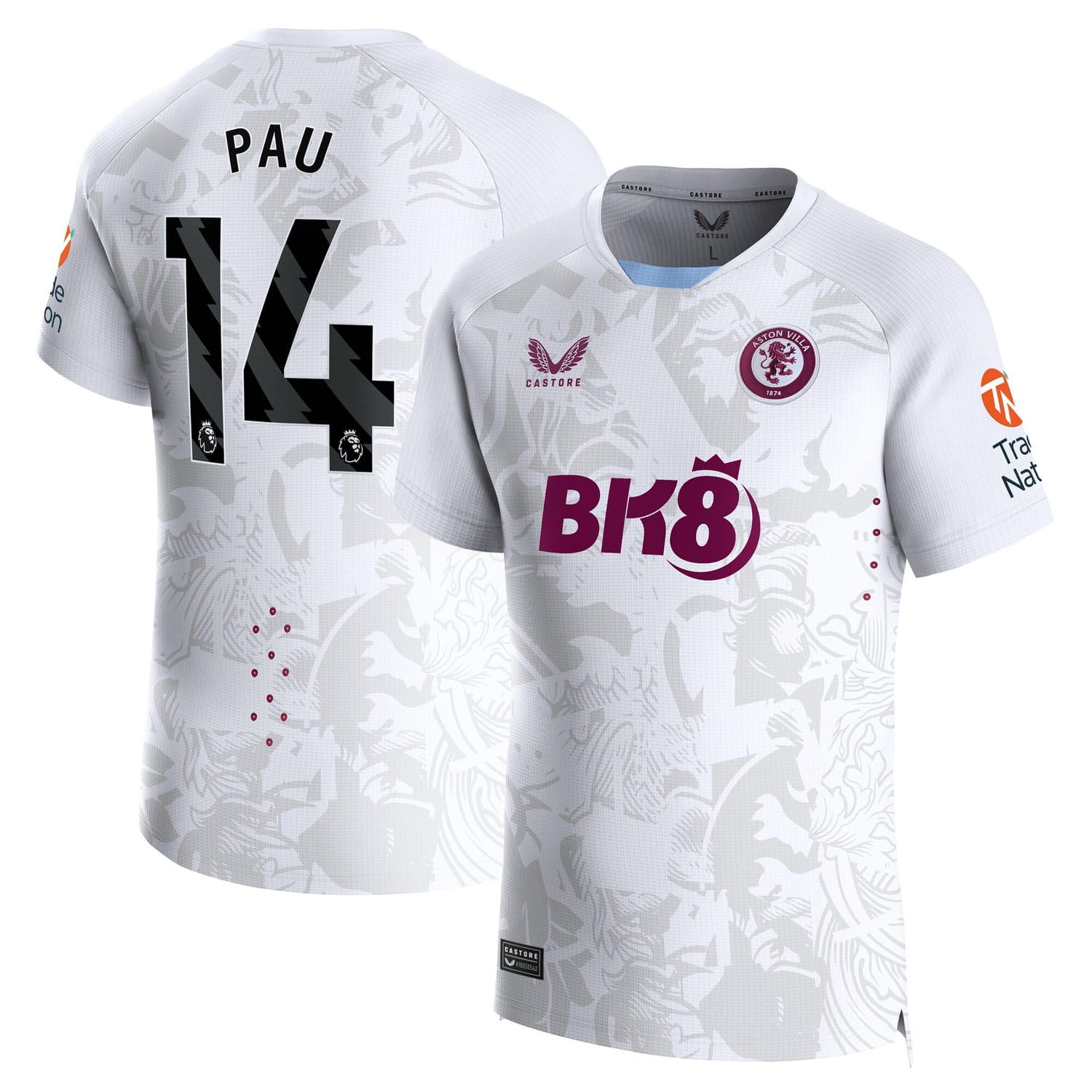 Premier League Aston Villa Away Pro Jersey Shirt 2023-24 player Pau Torres 14 printing for Men