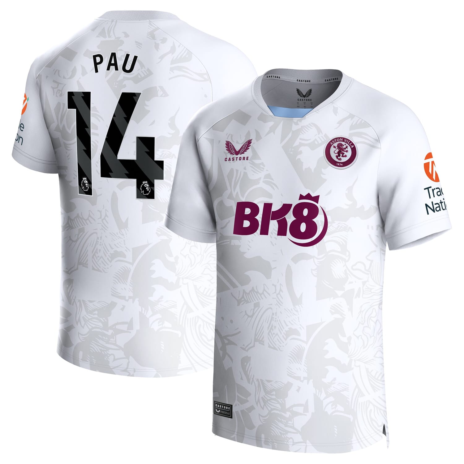 Premier League Aston Villa Away Jersey Shirt 2023-24 player Pau Torres 14 printing for Men
