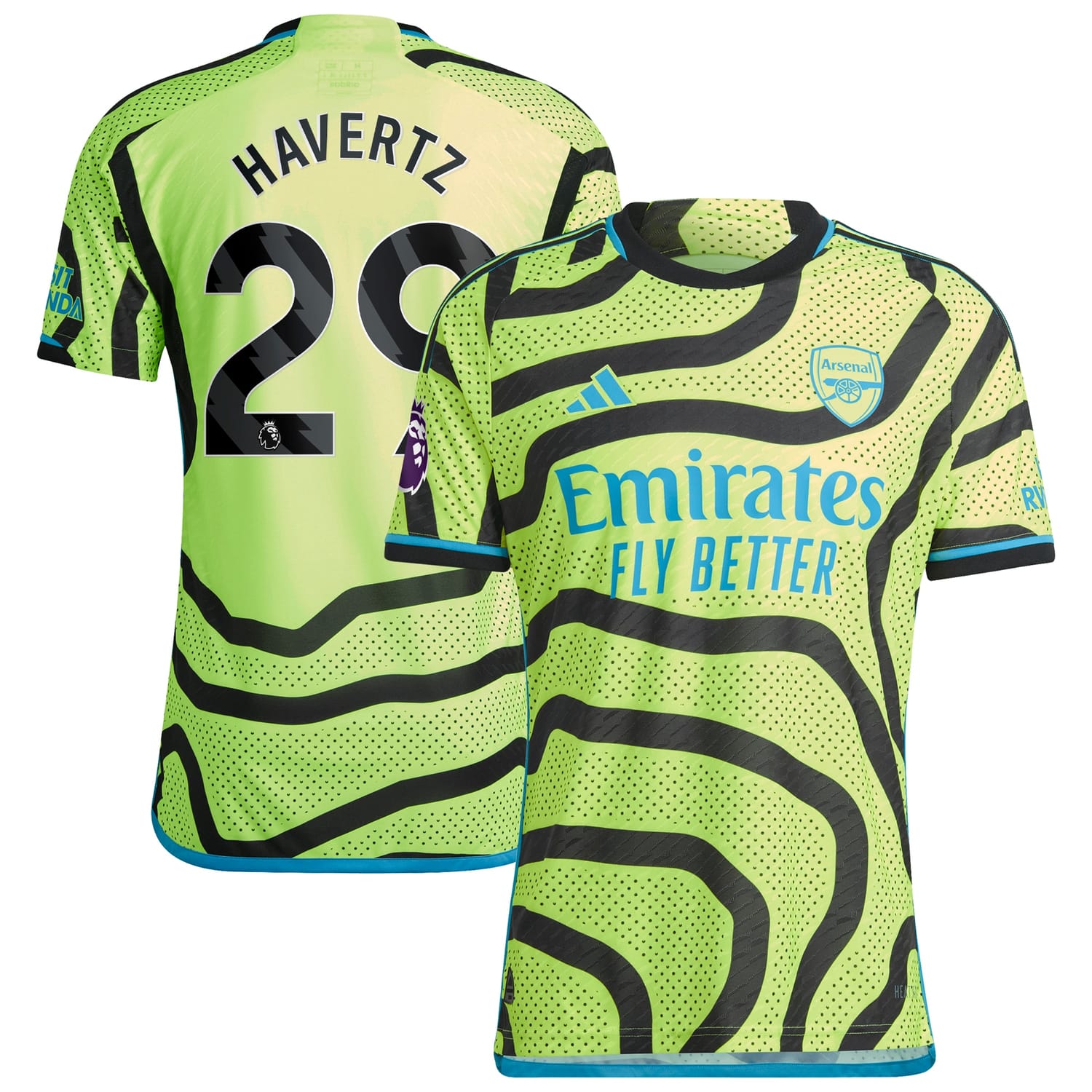 Premier League Arsenal Away Authentic Jersey Shirt Yellow 2023-24 player Kai Havertz printing for Men