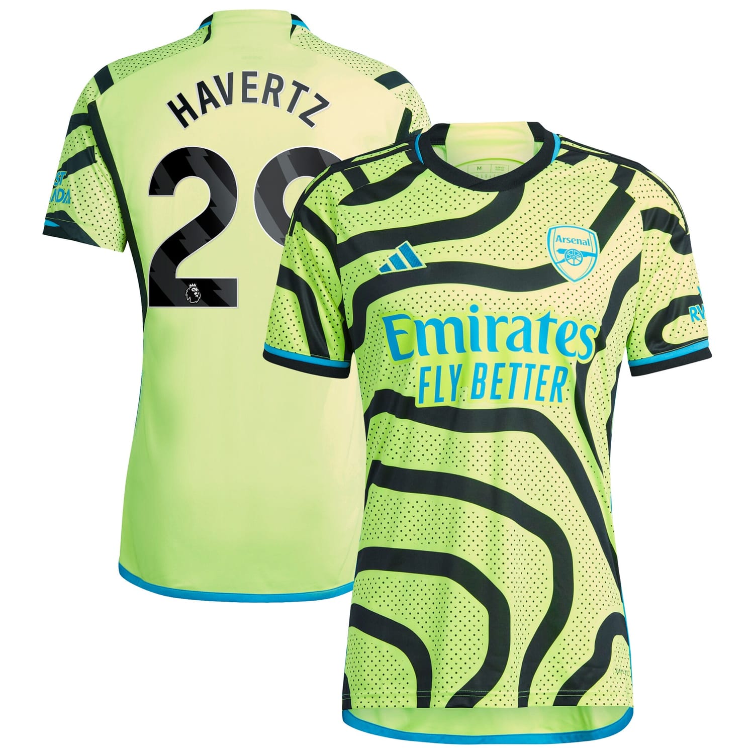 Premier League Arsenal Away Jersey Shirt Yellow 2023-24 player Kai Havertz printing for Men