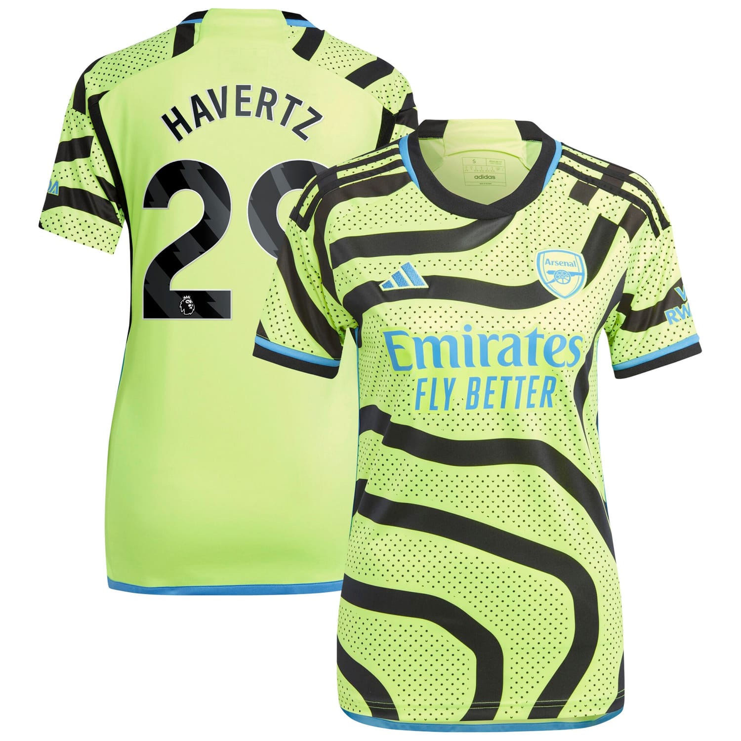 Premier League Arsenal Away Jersey Shirt Yellow 2023-24 player Kai Havertz printing for Women