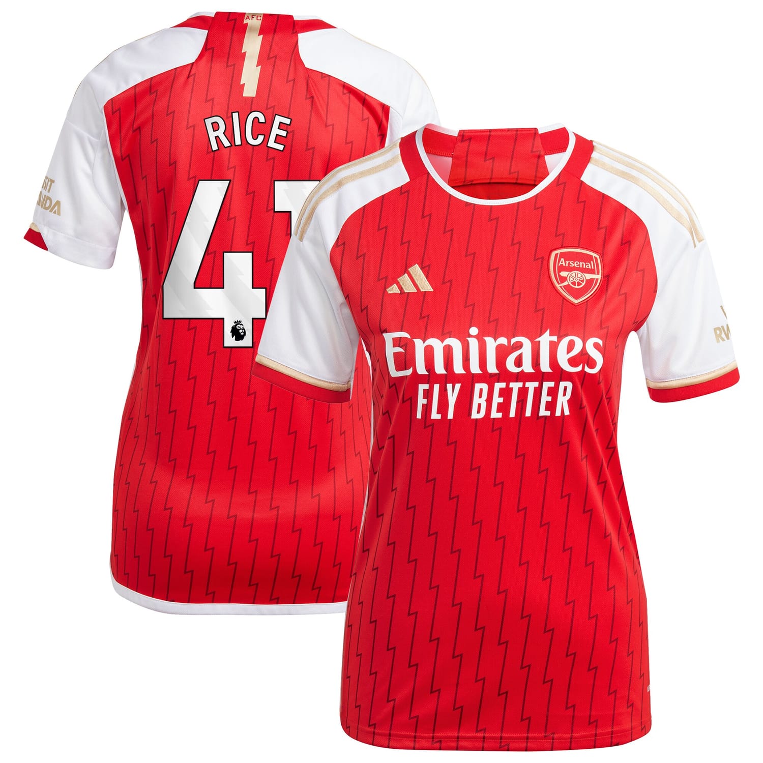 Premier League Arsenal Home Jersey Shirt Red 2023-24 player Declan Rice printing for Women