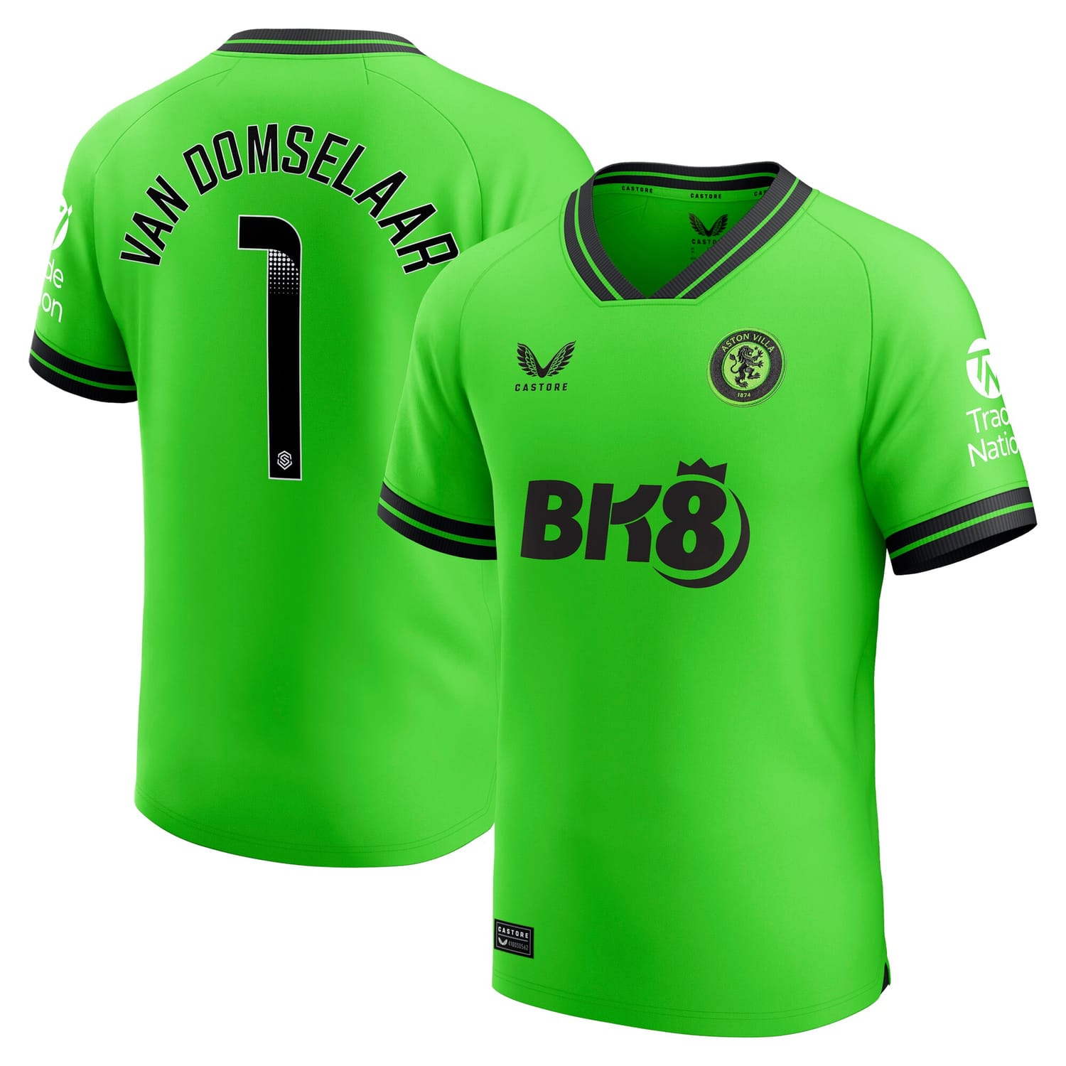 Premier League Aston Villa Away Goalkeeper WSL Jersey Shirt 2023-24 player van Domselaar 1 printing for Men