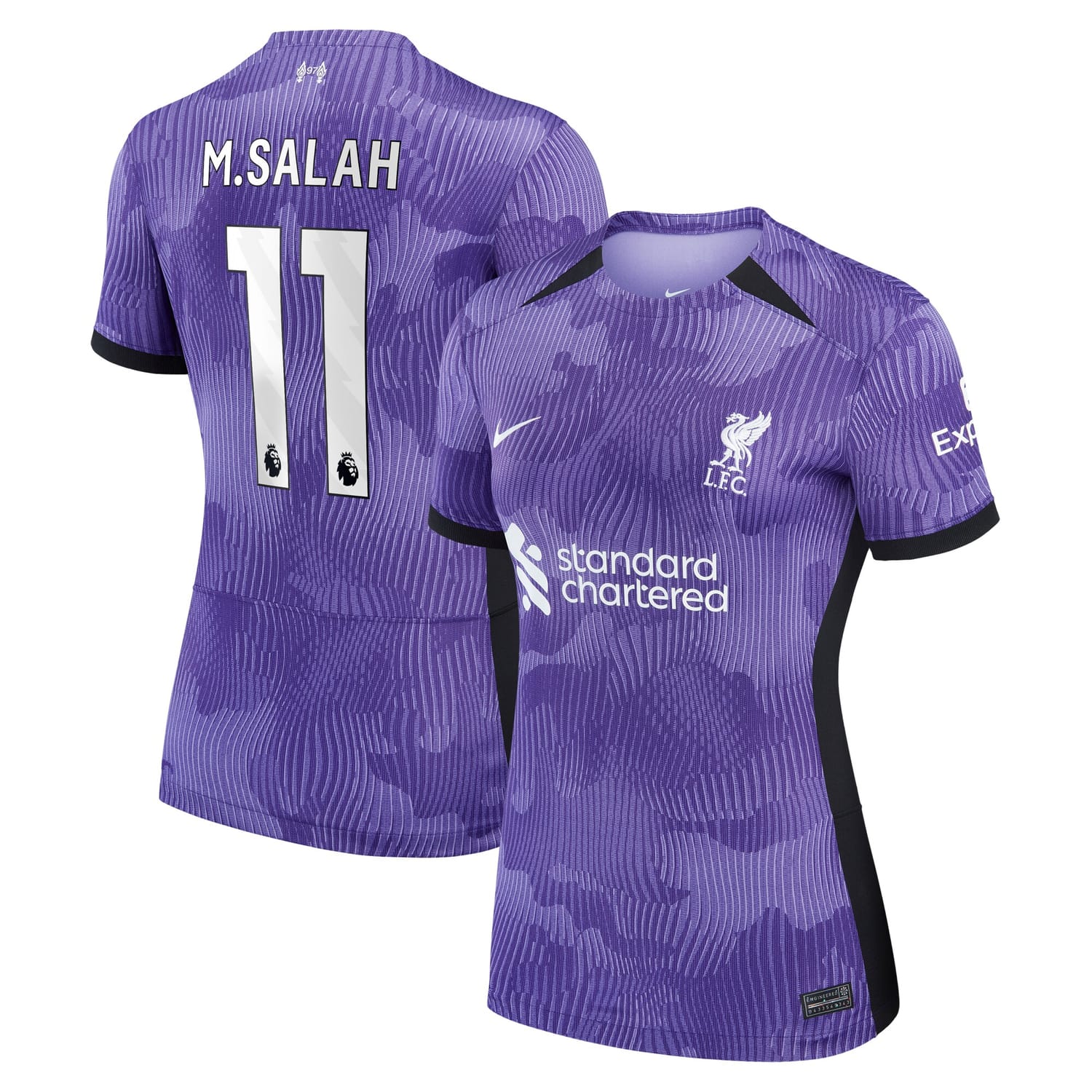 Premier League Liverpool Third Jersey Shirt Purple 2023-24 player Mohamed Salah printing for Women