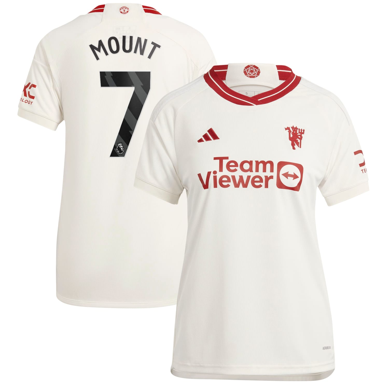 Premier League Manchester United Third Jersey Shirt White 2023-24 player Mason Mount printing for Women
