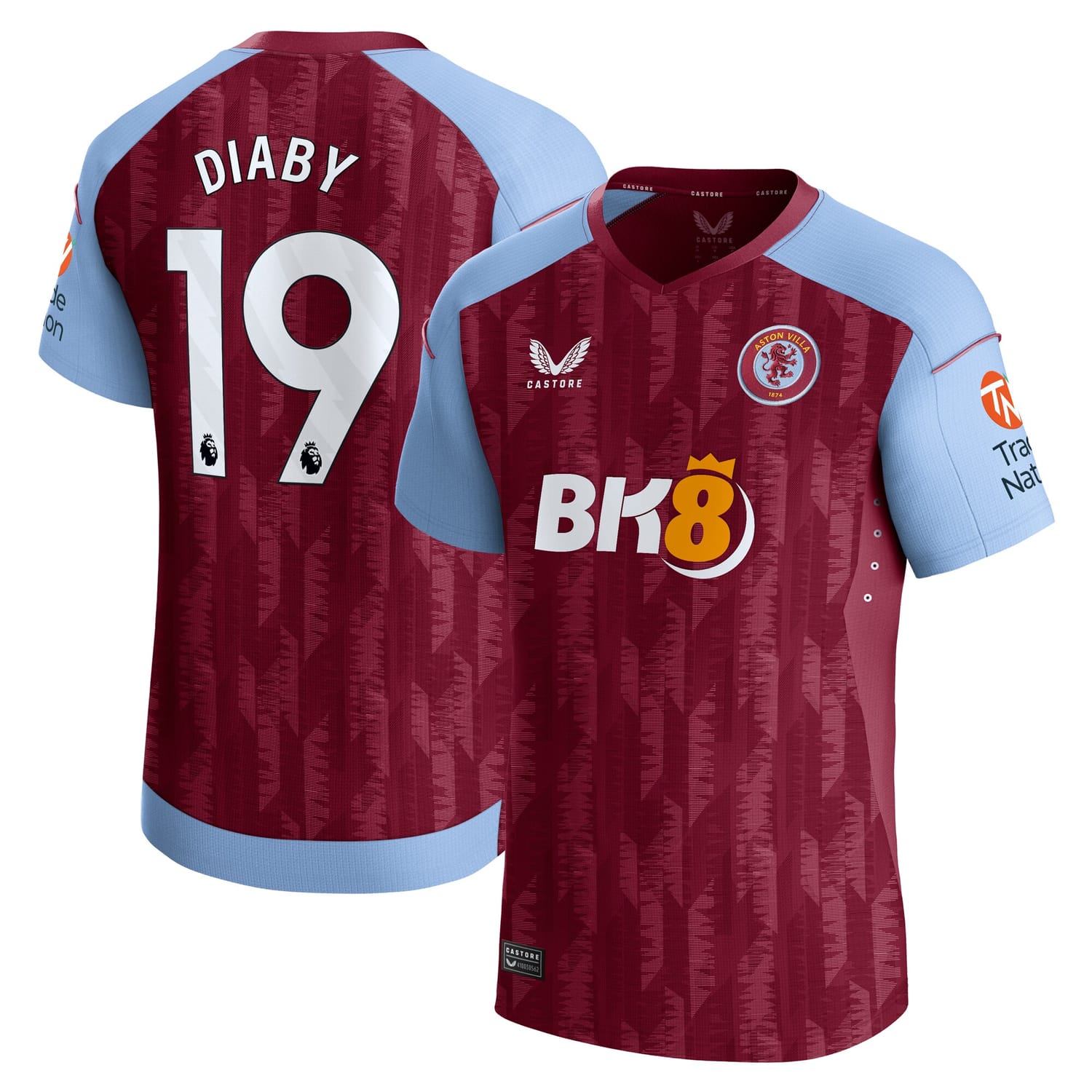 Premier League Aston Villa Home Jersey Shirt 2023-24 player Moussa Diaby 19 printing for Men