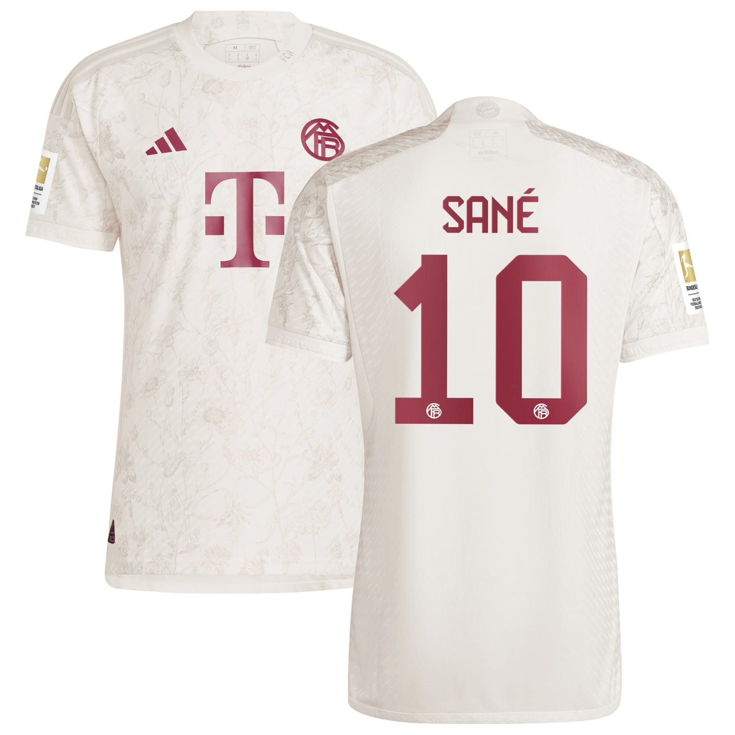 Bundesliga Bayern Munich Third Authentic Jersey Shirt White 2023-24 player Leroy Sané printing for Men