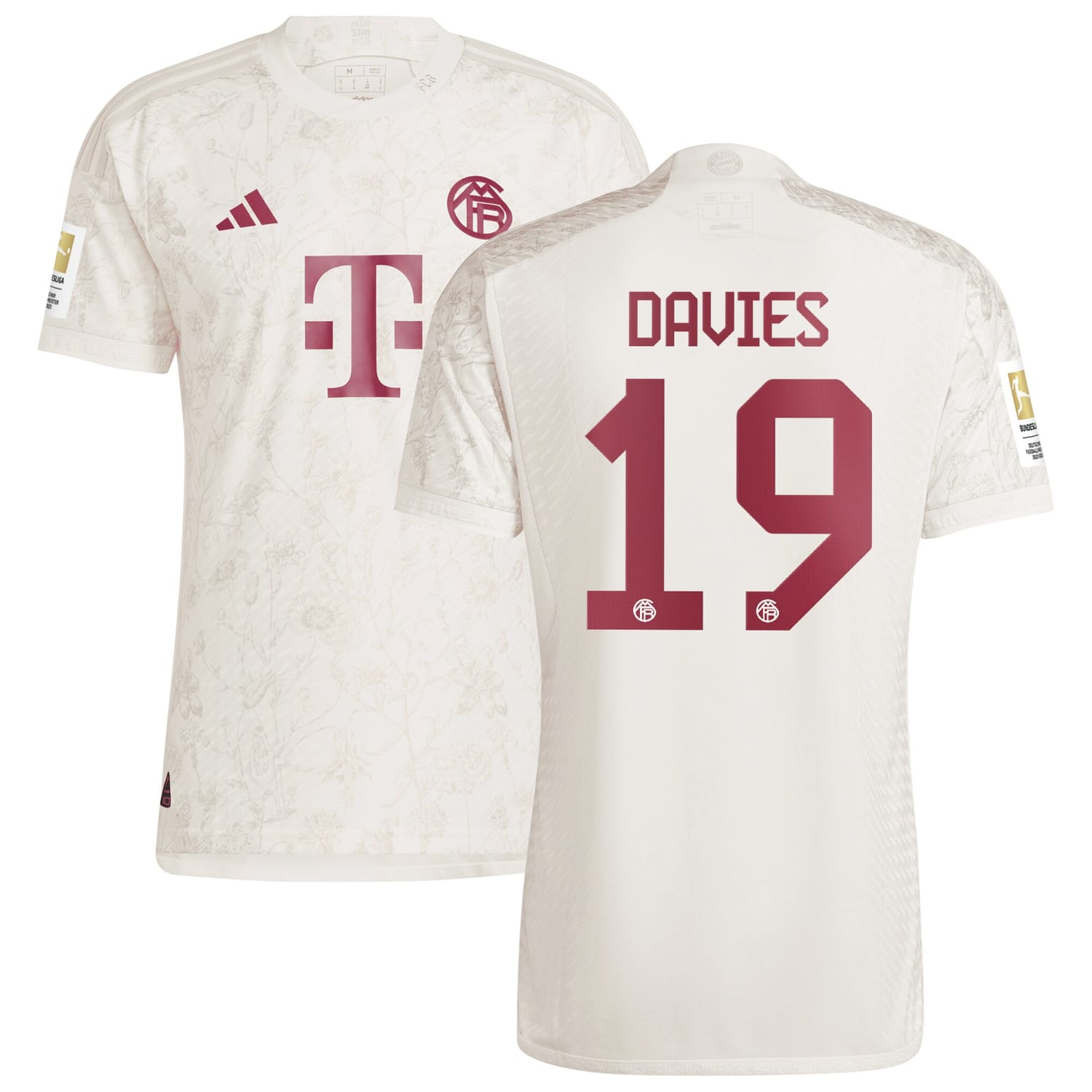 Bundesliga Bayern Munich Third Authentic Jersey Shirt White 2023-24 player Alphonso Davies printing for Men