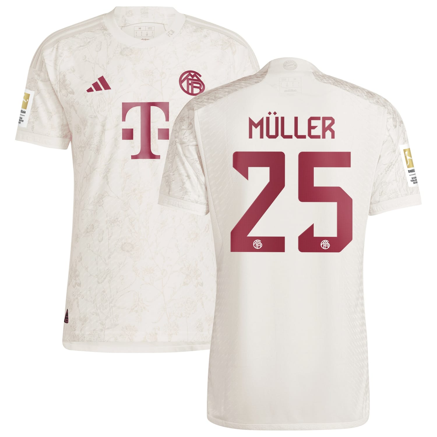 Bundesliga Bayern Munich Third Authentic Jersey Shirt White 2023-24 player Thomas Müller printing for Men