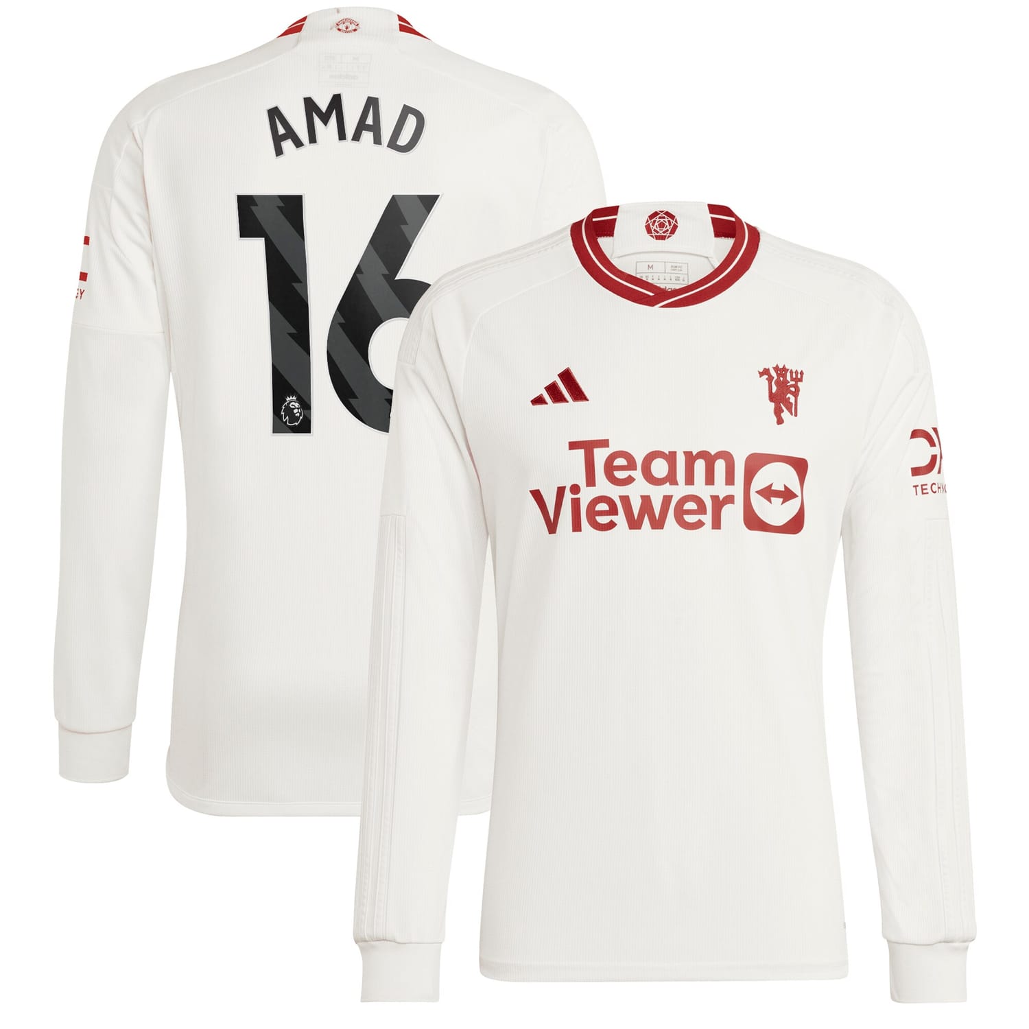 Premier League Manchester United Third Jersey Shirt Long Sleeve 2023-24 player Amad Diallo printing for Men