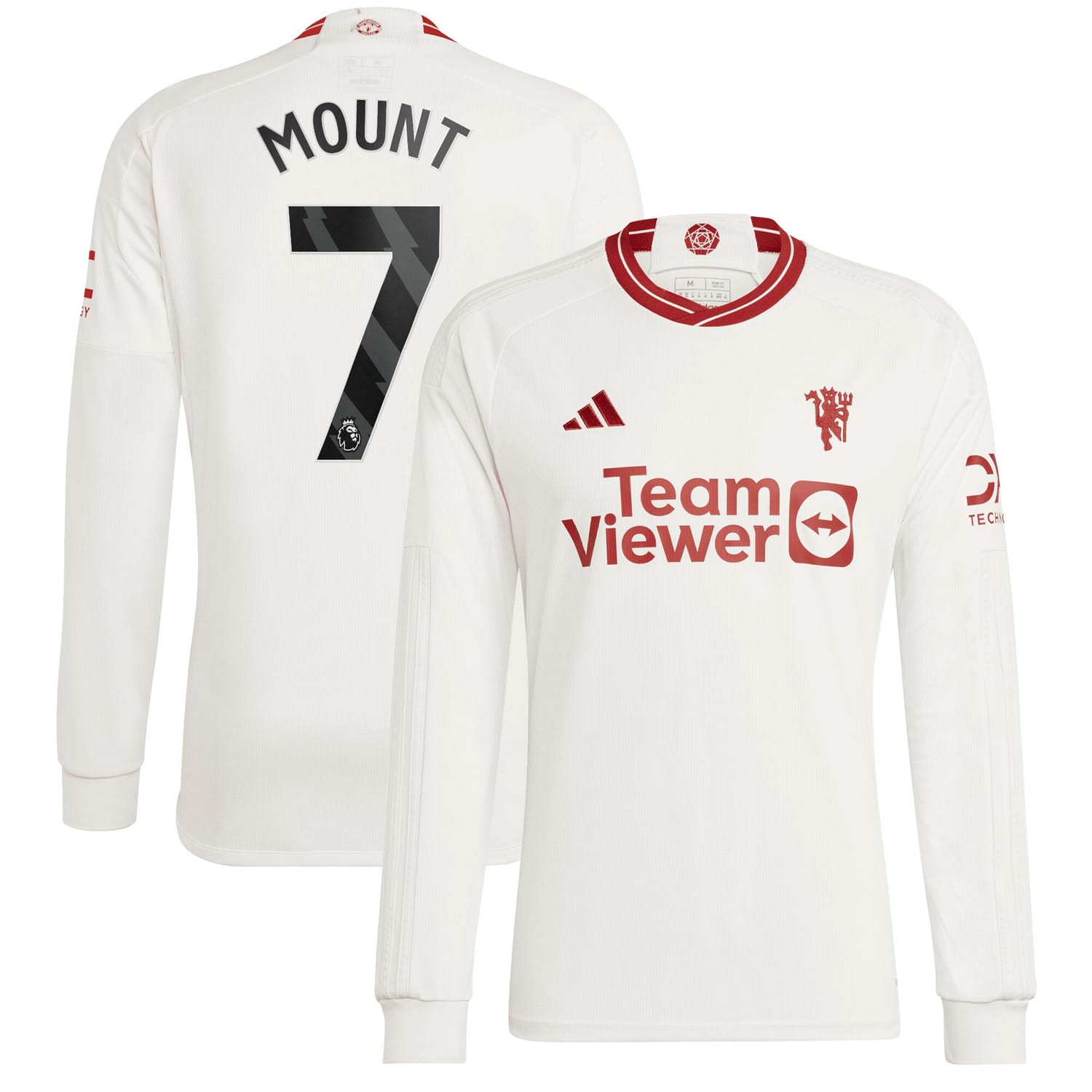 Premier League Manchester United Third Jersey Shirt Long Sleeve 2023-24 player Mason Mount printing for Men