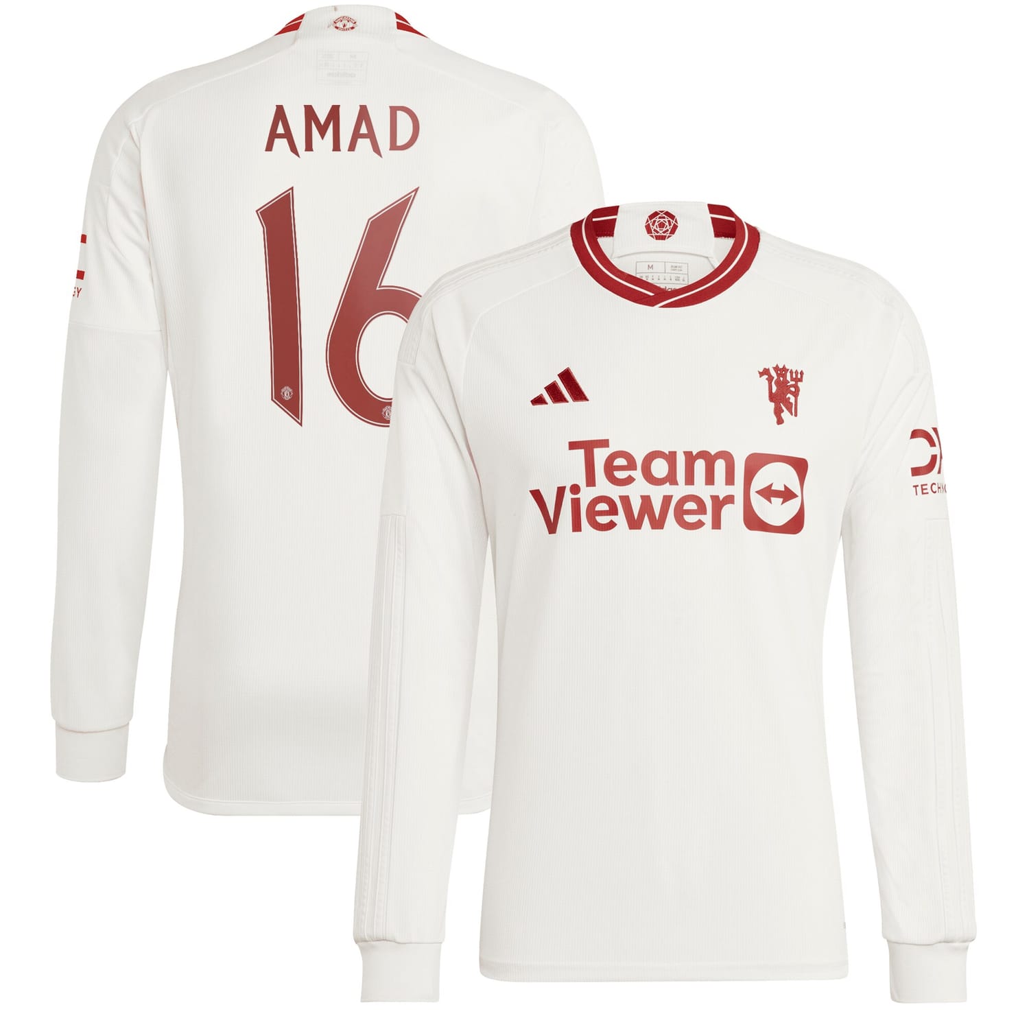 Premier League Manchester United Third Cup Jersey Shirt Long Sleeve 2023-24 player Amad Diallo 16 printing for Men