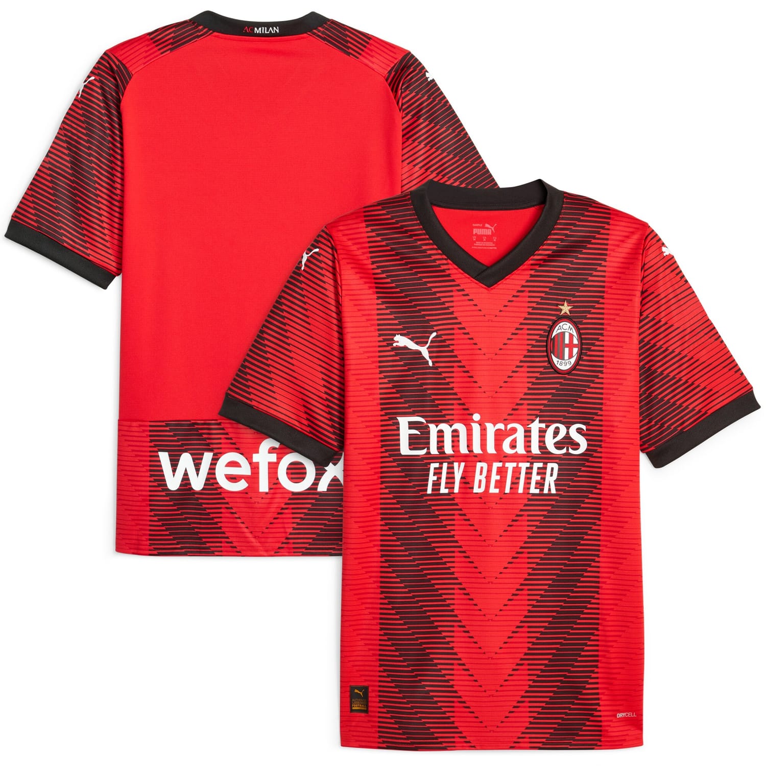Serie A AC Milan Home Jersey Shirt Red 2023-24 for Men