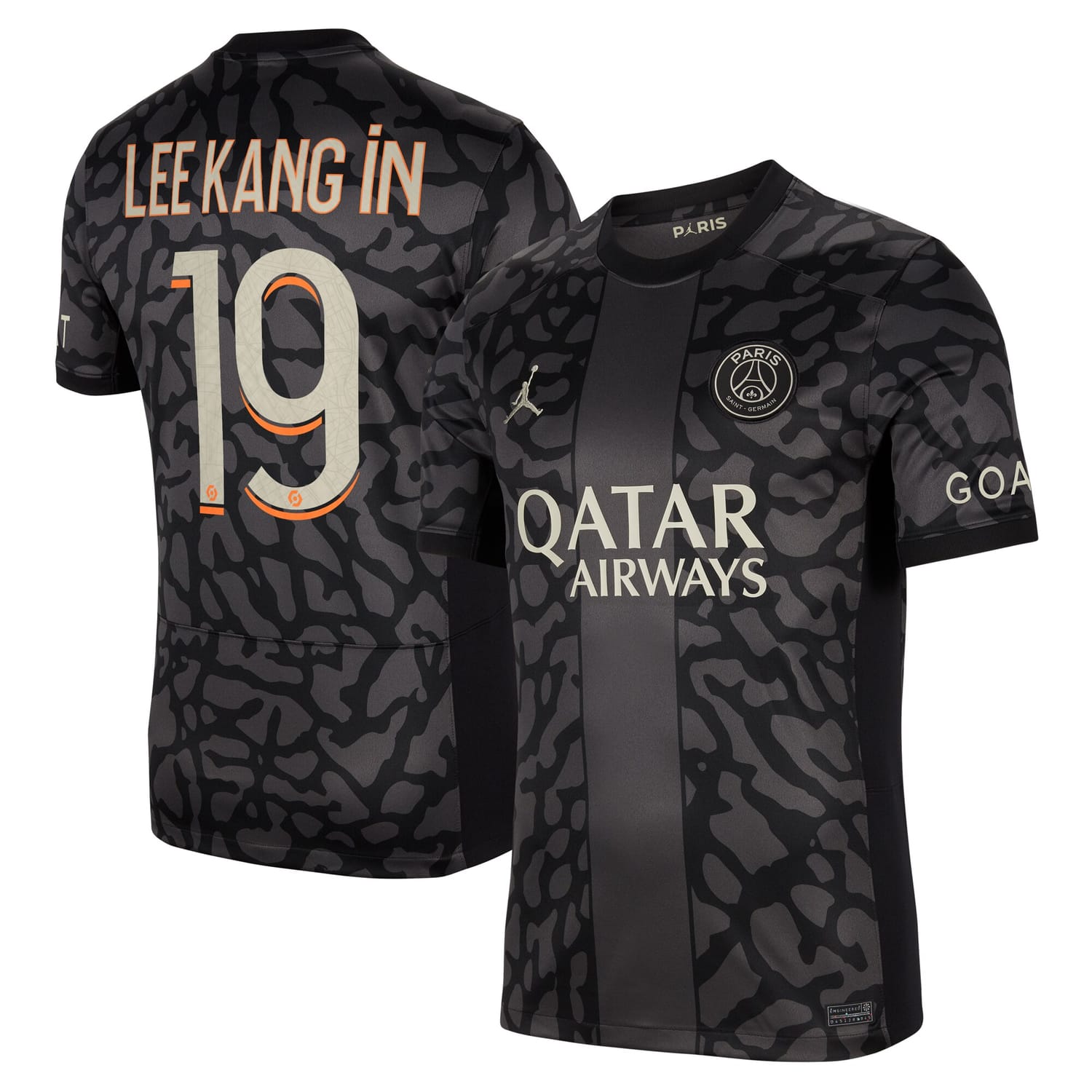 Ligue 1 Paris Saint-Germain Third Jersey Shirt Anthracite 2023-24 player Lee Kang In printing for Men