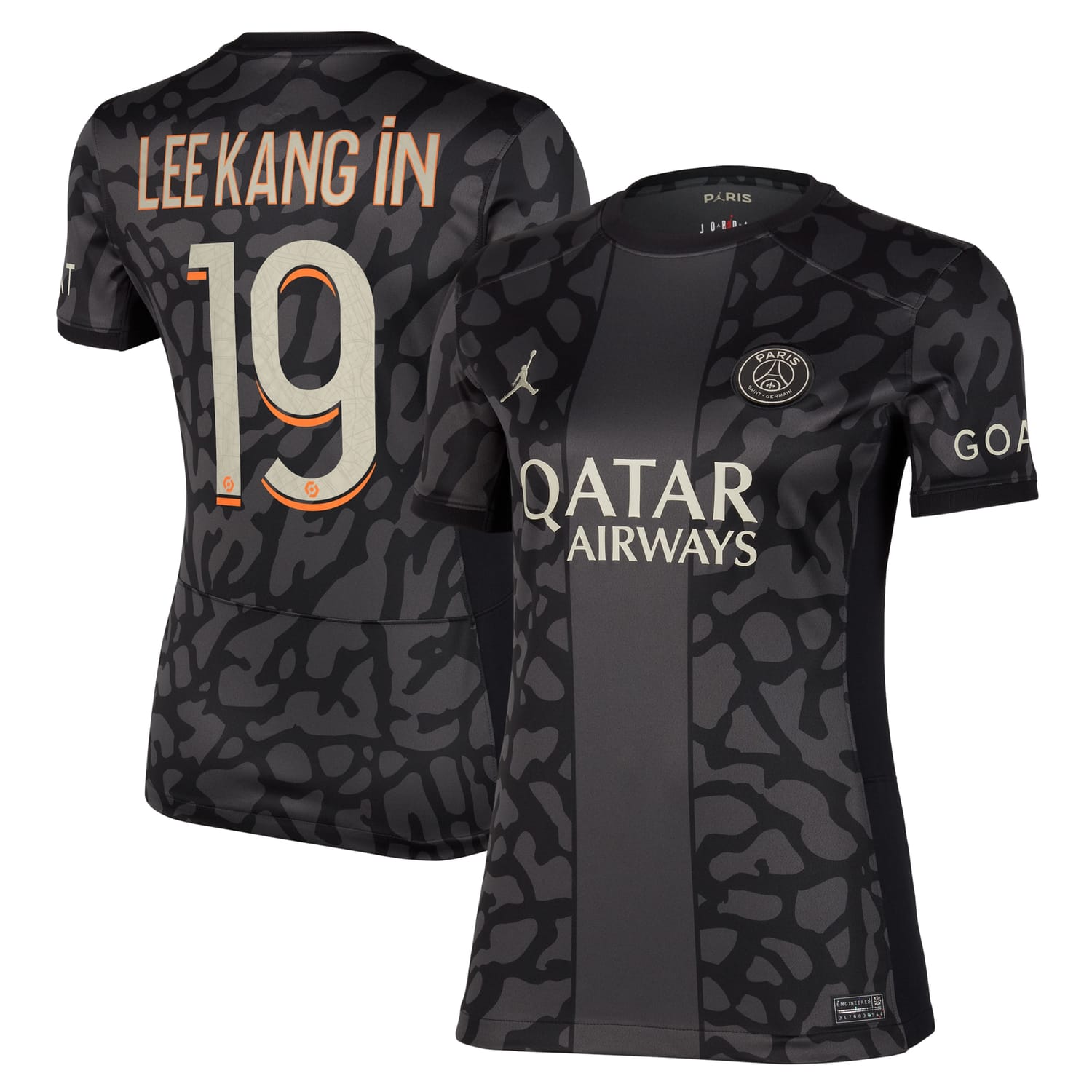 Ligue 1 Paris Saint-Germain Third Jersey Shirt Anthracite 2023-24 player Lee Kang In printing for Women