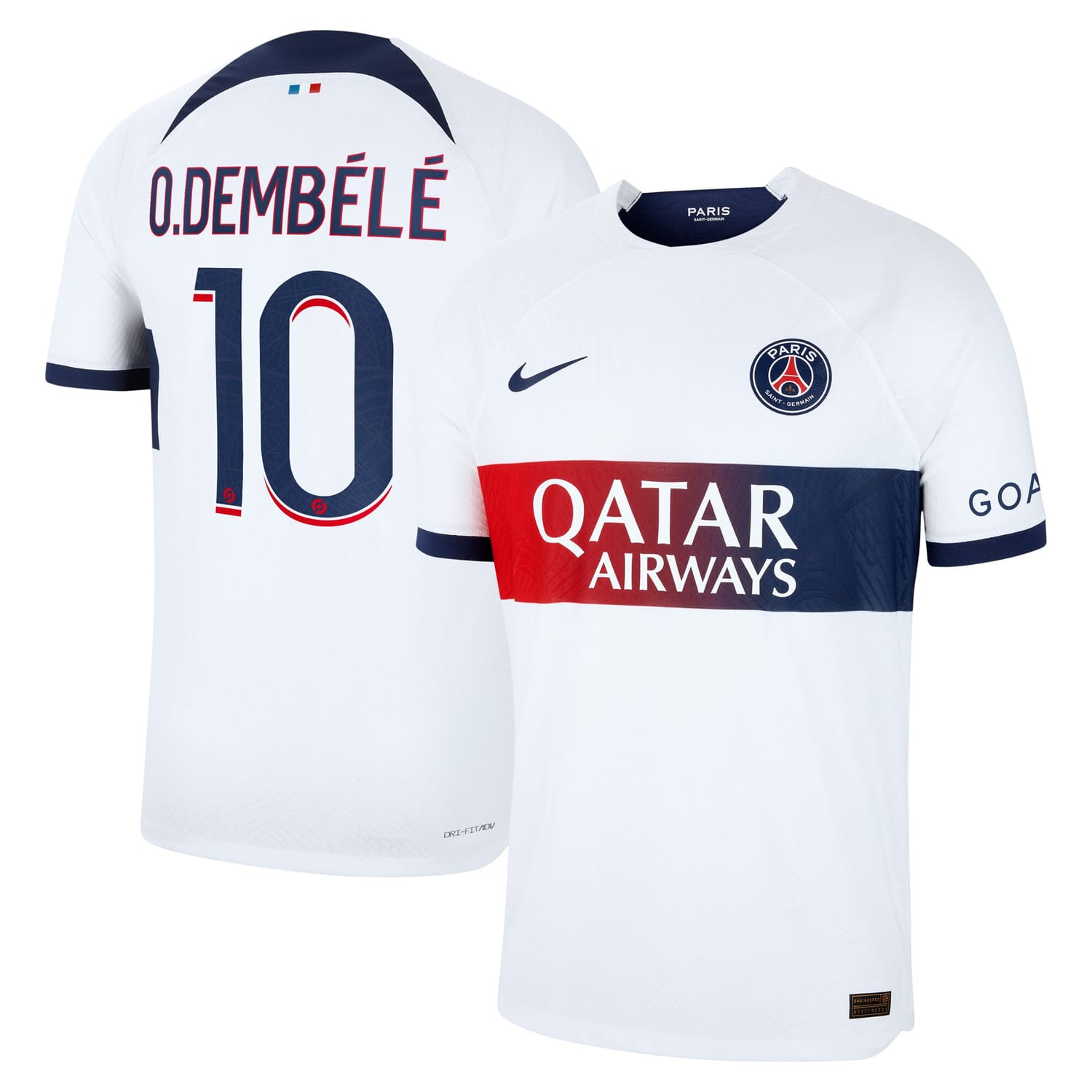 Ligue 1 Paris Saint-Germain Away Authentic Jersey Shirt 2023-24 player Ousmane Dembélé printing for Men