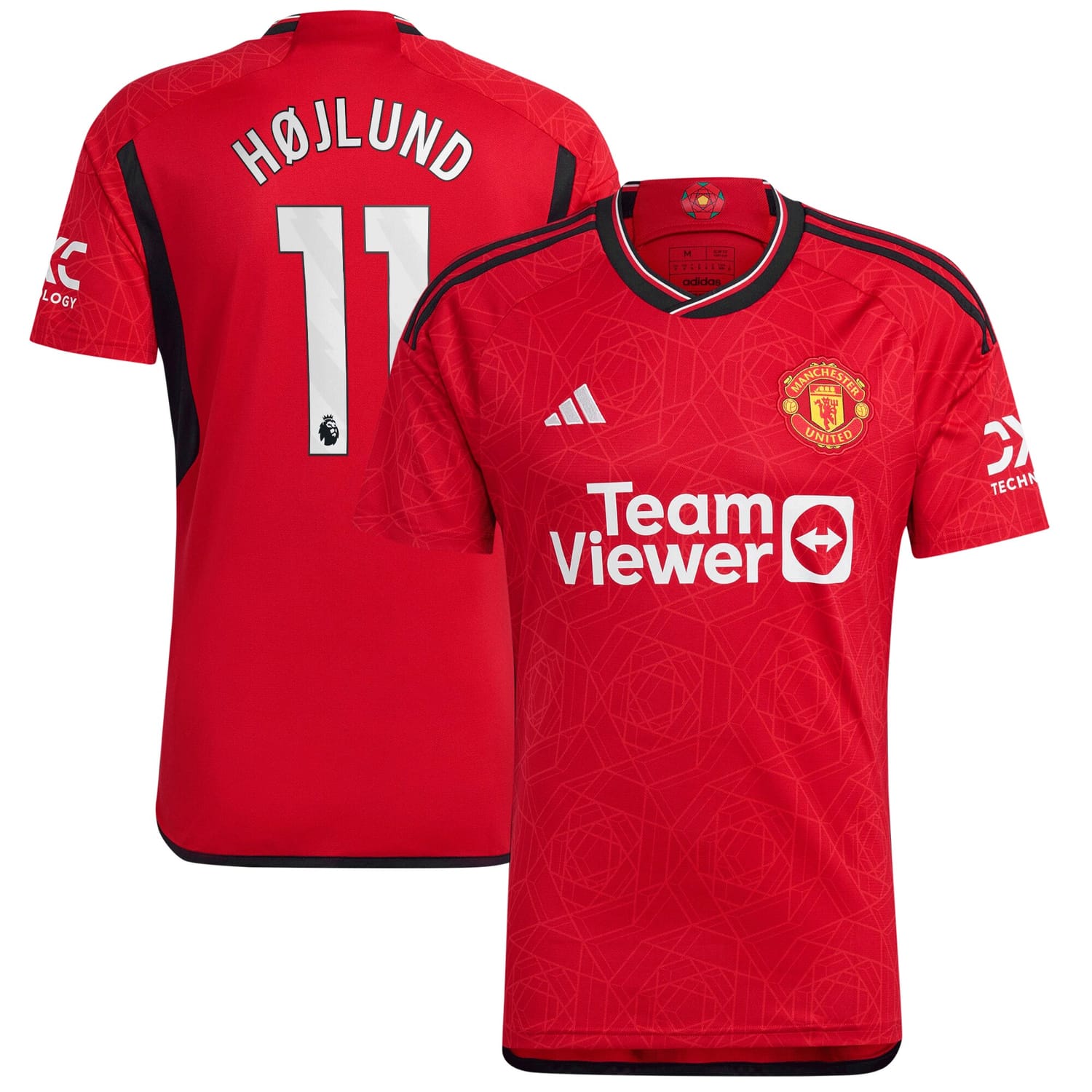 Premier League Manchester United Home Jersey Shirt 2023-24 player Rasmus Højlund 11 printing for Men