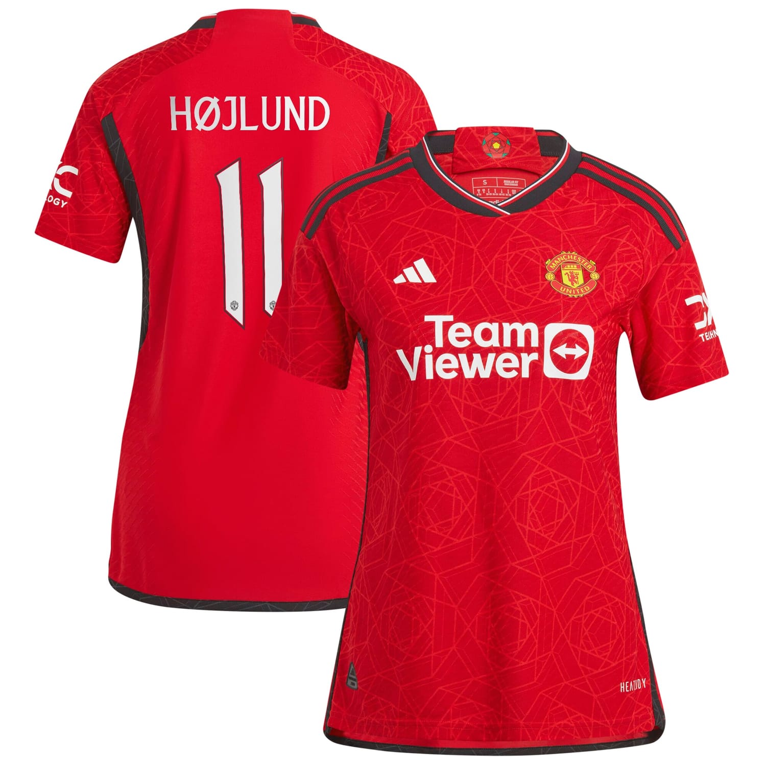 Premier League Manchester United Home Cup Authentic Jersey Shirt 2023-24 player Rasmus Højlund 11 printing for Women