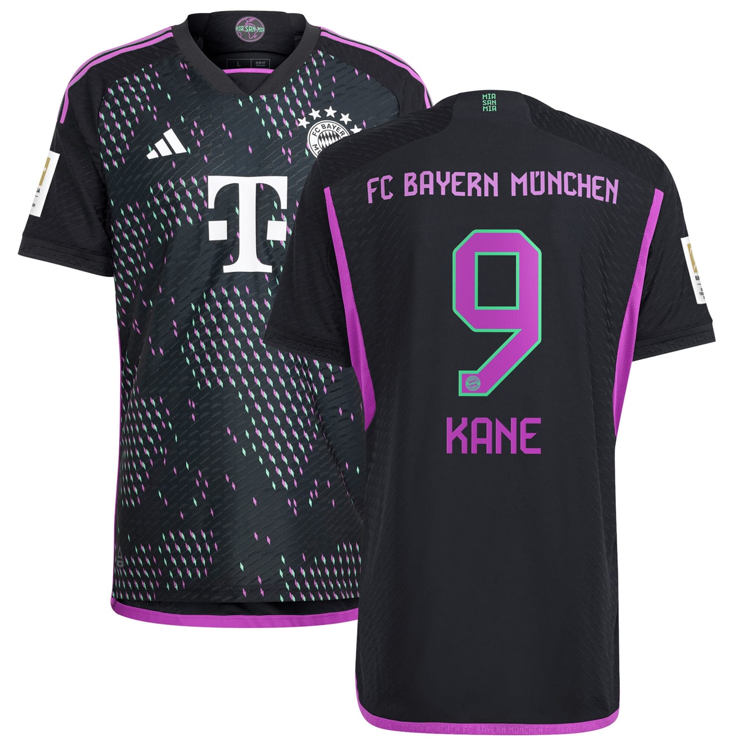 Bundesliga Bayern Munich Away Authentic Jersey Shirt Black 2023-24 player Harry Kane printing for Men