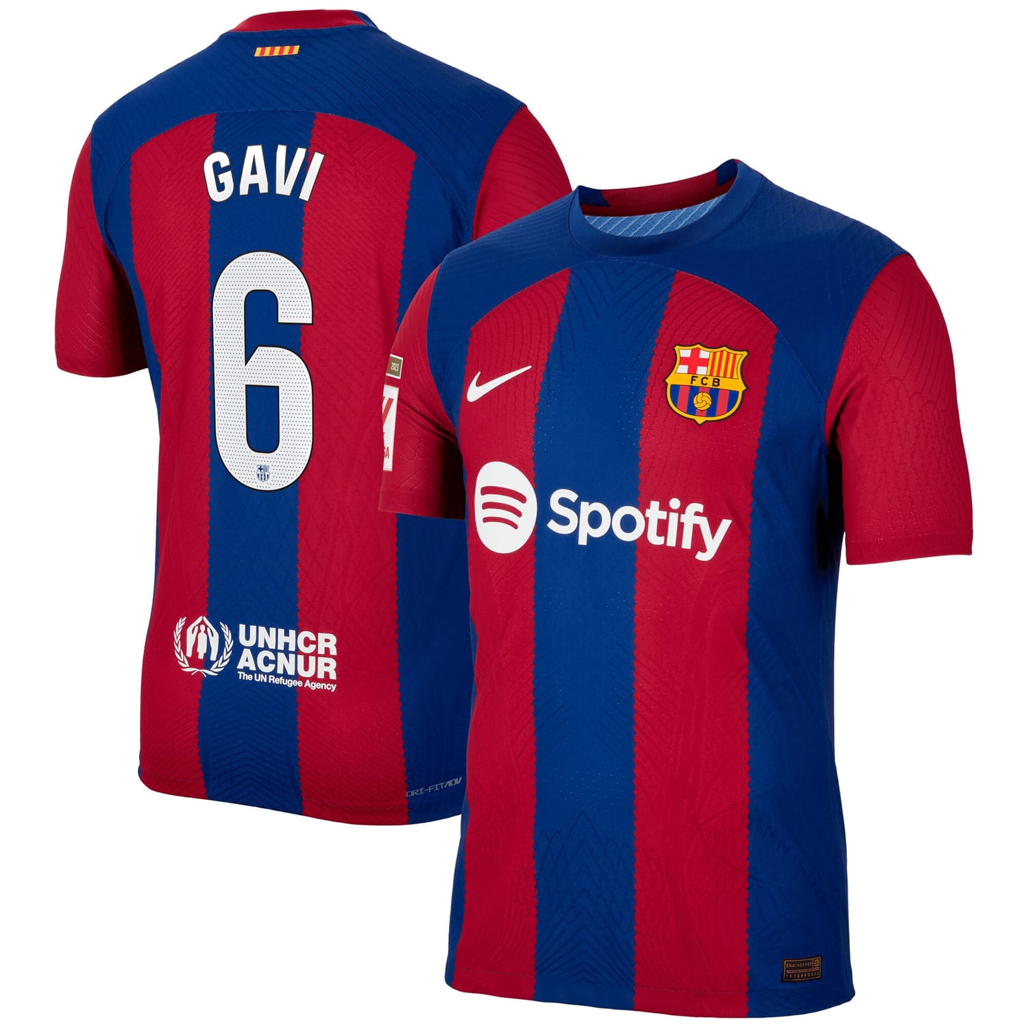 La Liga Barcelona Home Authentic Jersey Shirt Royal 2023-24 player Gavi printing for Men