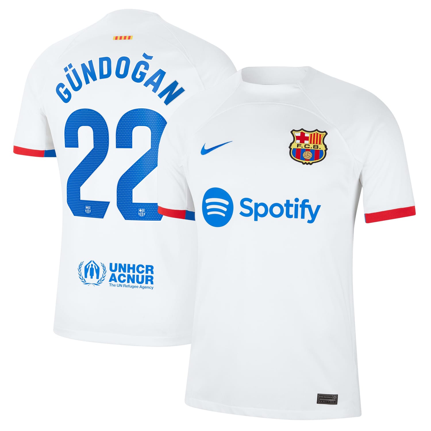 La Liga Barcelona Away Jersey Shirt White 2023-24 player Ilkay Gündogan printing for Men