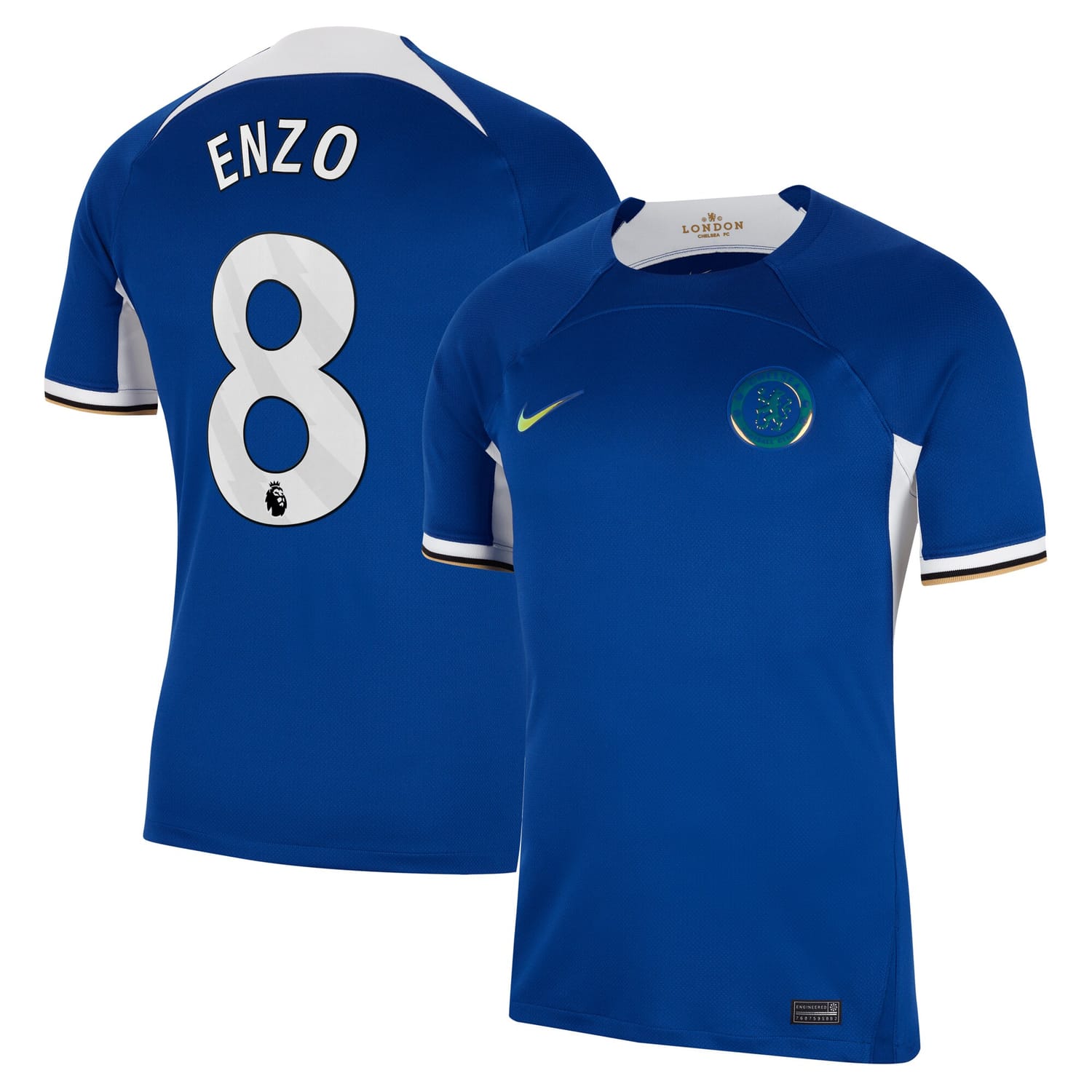 Premier League Chelsea Home Jersey Shirt Blue 2023-24 player Enzo Fernández printing for Men