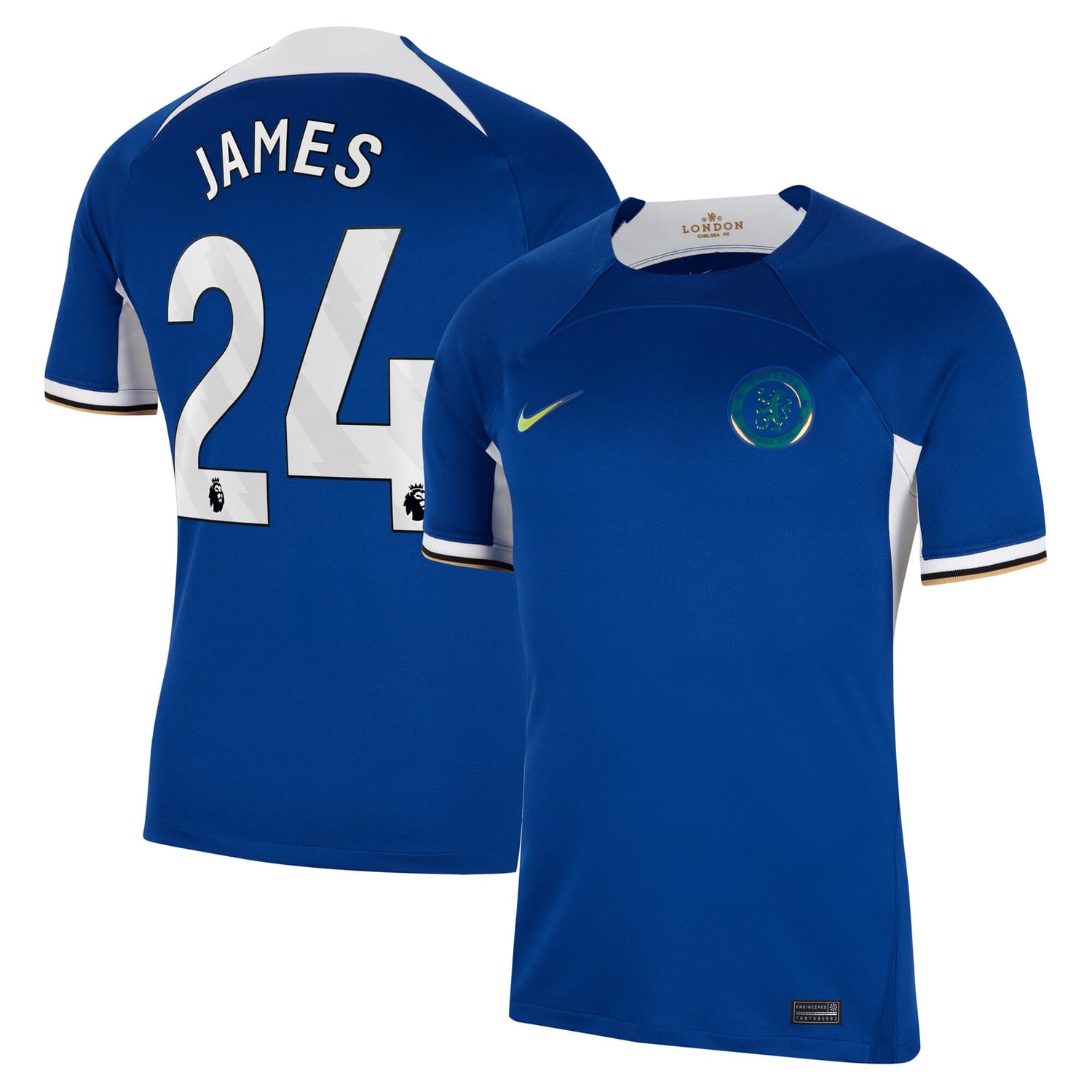 Premier League Chelsea Home Jersey Shirt Blue 2023-24 player Reece James printing for Men