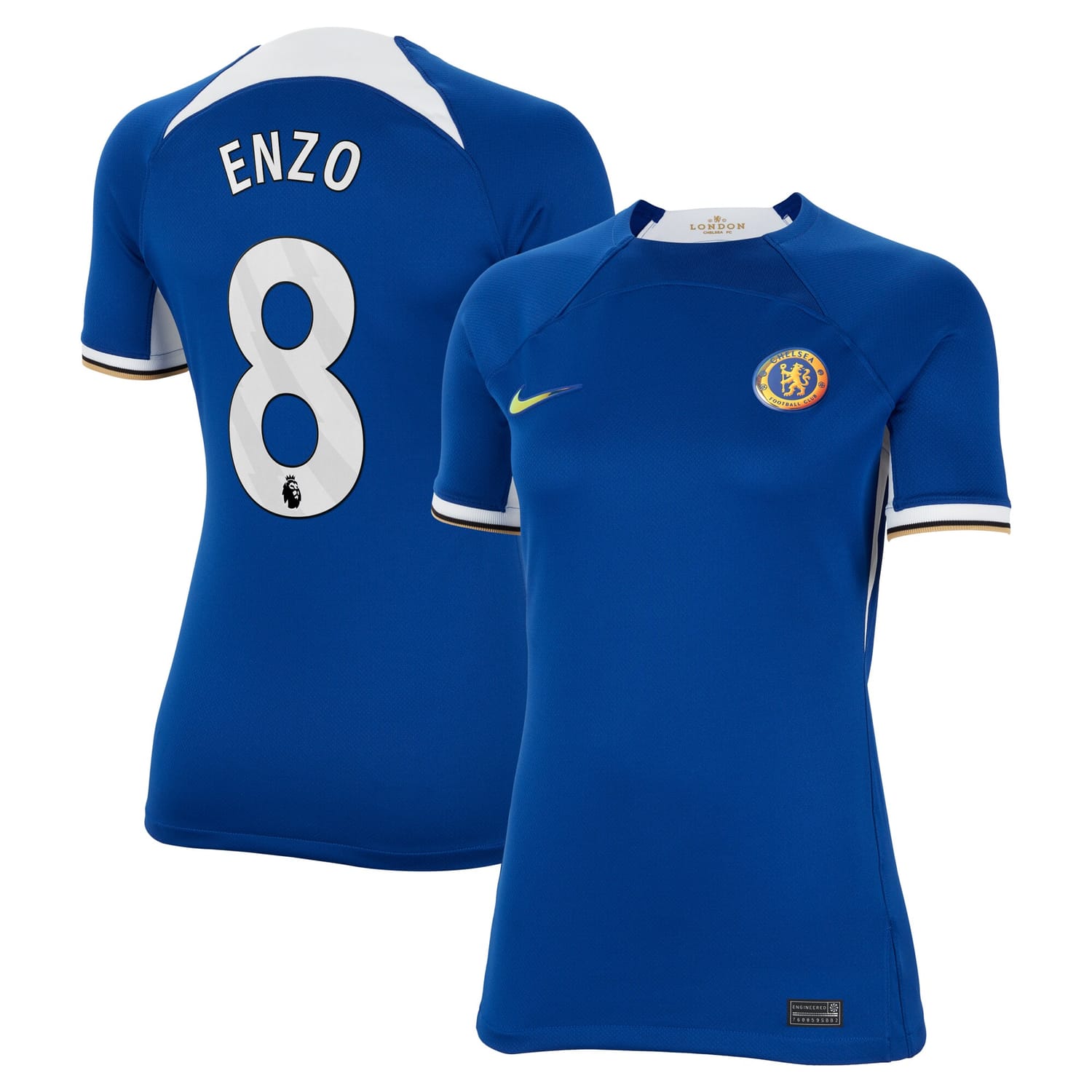Premier League Chelsea Home Jersey Shirt Blue 2023-24 player Enzo Fernández printing for Women