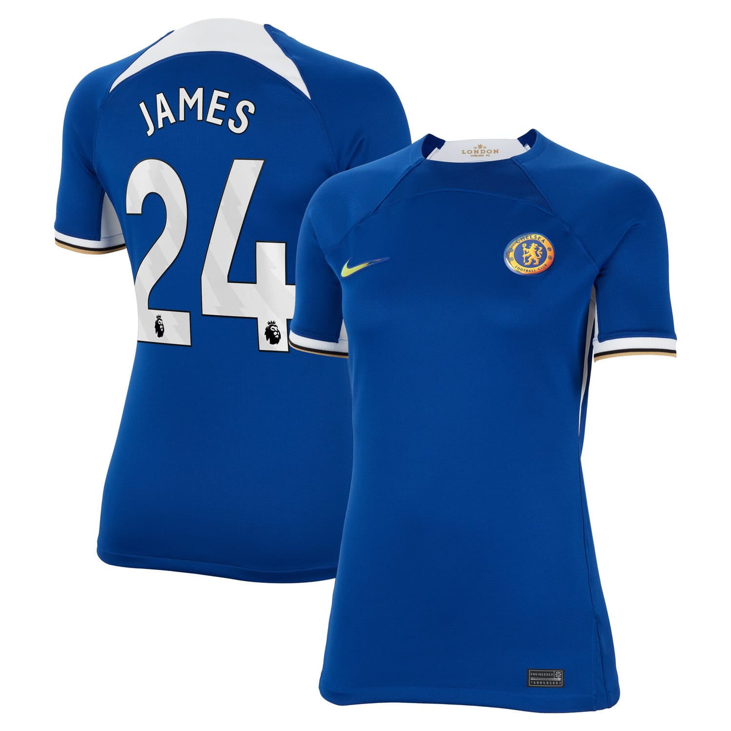 Premier League Chelsea Home Jersey Shirt Blue 2023-24 player Reece James printing for Women